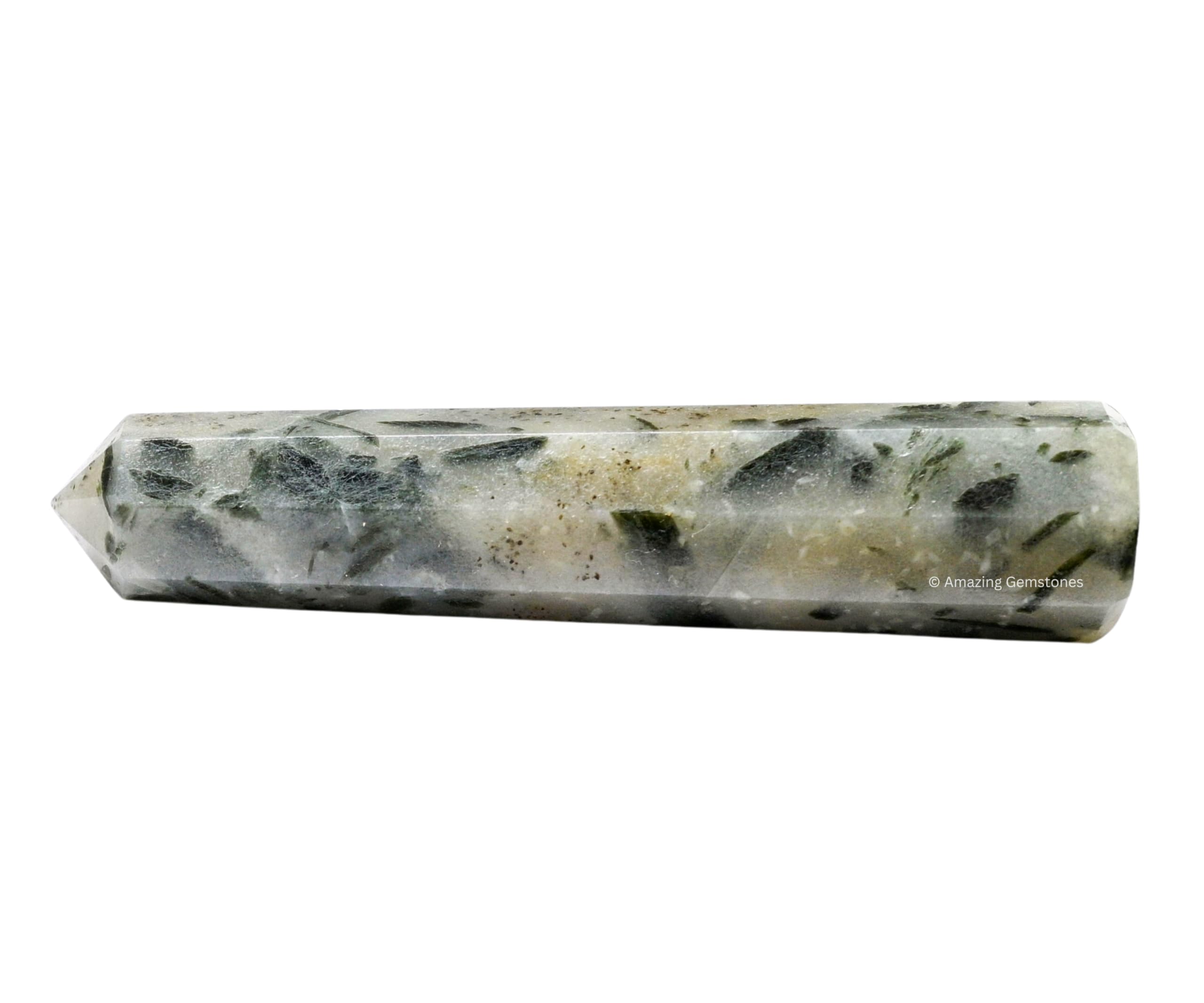 Amazing Gemstone punta de cristal verde tourmalina para enfoque energético