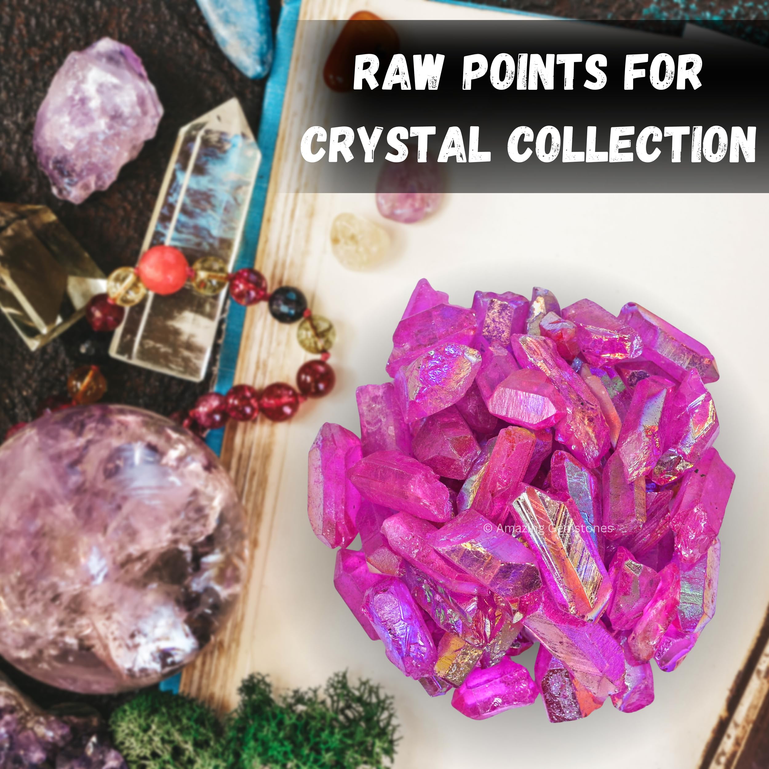 Puntas Rose Aura para regalo con funda de terciopelo de Amazing Gemstone.