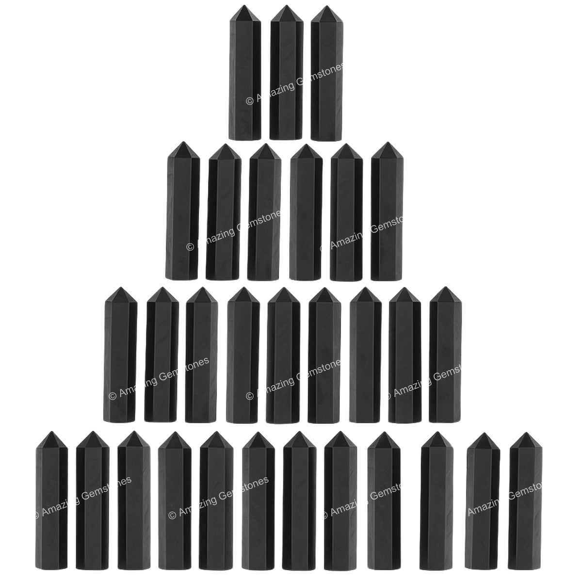 Amazing Gemstone puntas shungite hexagonales para rejilla de cristales y meditación