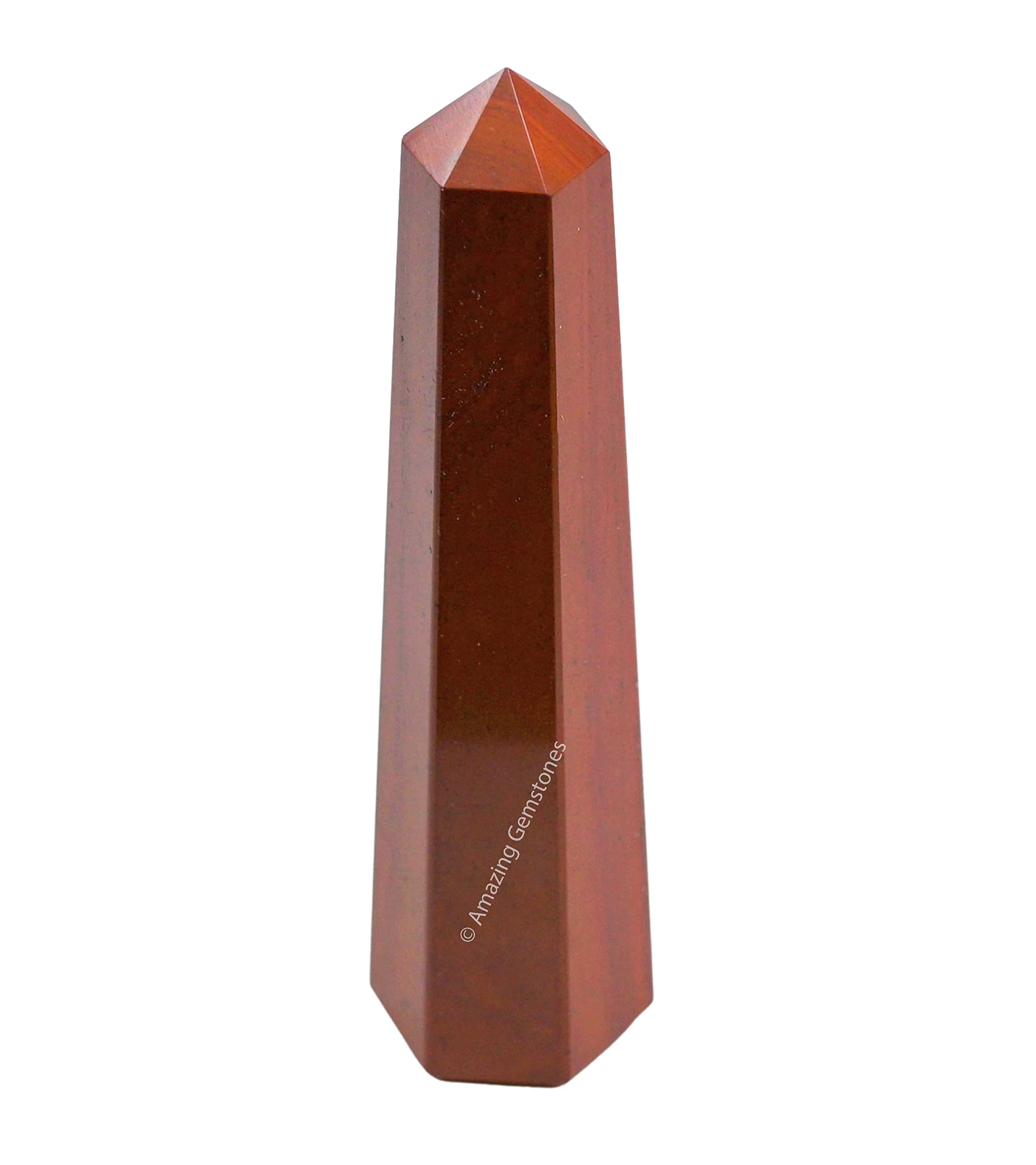 Punto cristal jaspe rojo de Amazing Gemstone, concentración de energía para meditaciones focalizadas