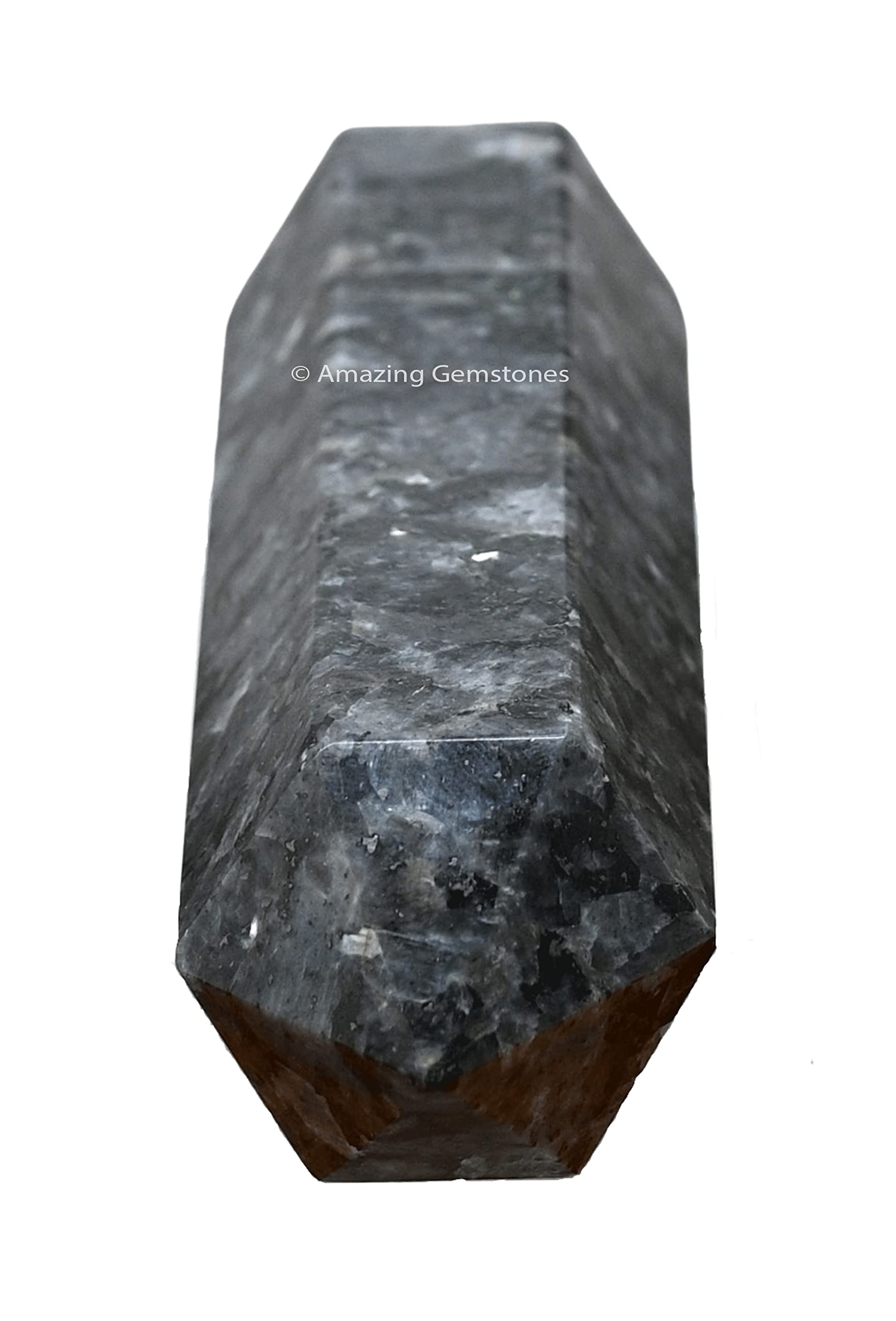 Amazing Gemstone punto cristal larvikita para grid central, guía meditaciones