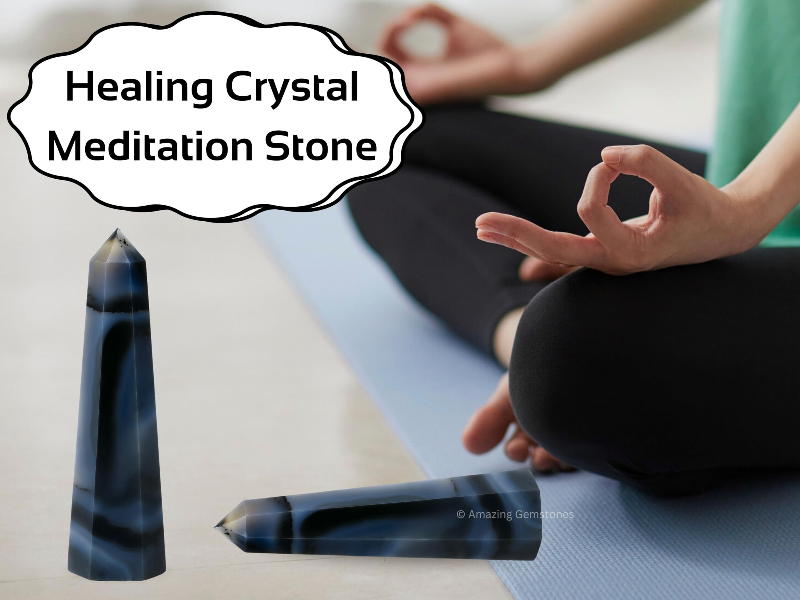Amazing Gemstone punto cristal para reiki.