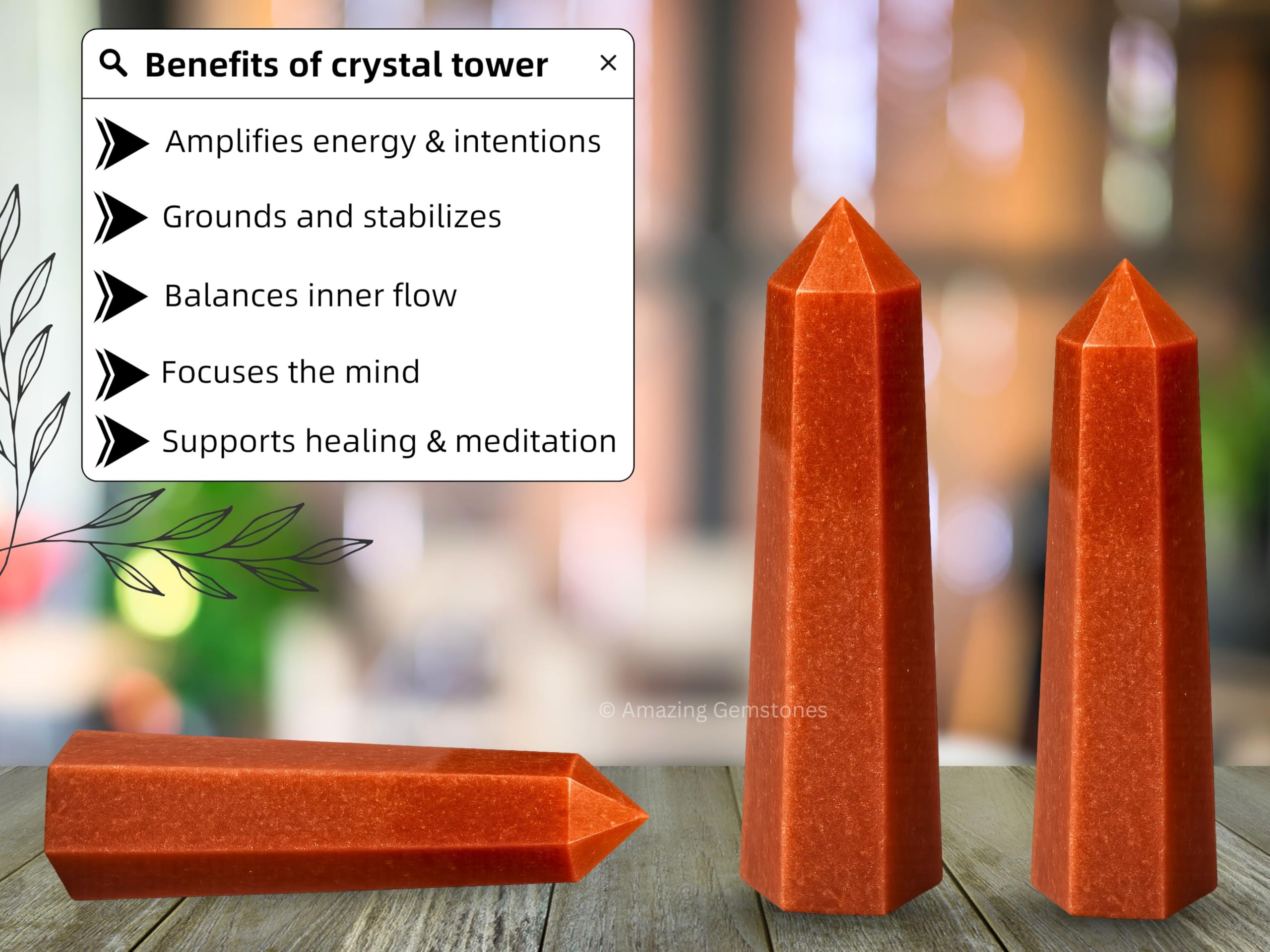 Purificador de aire con jaspe rojo de Amazing Gemstone para espacios con energía densa
