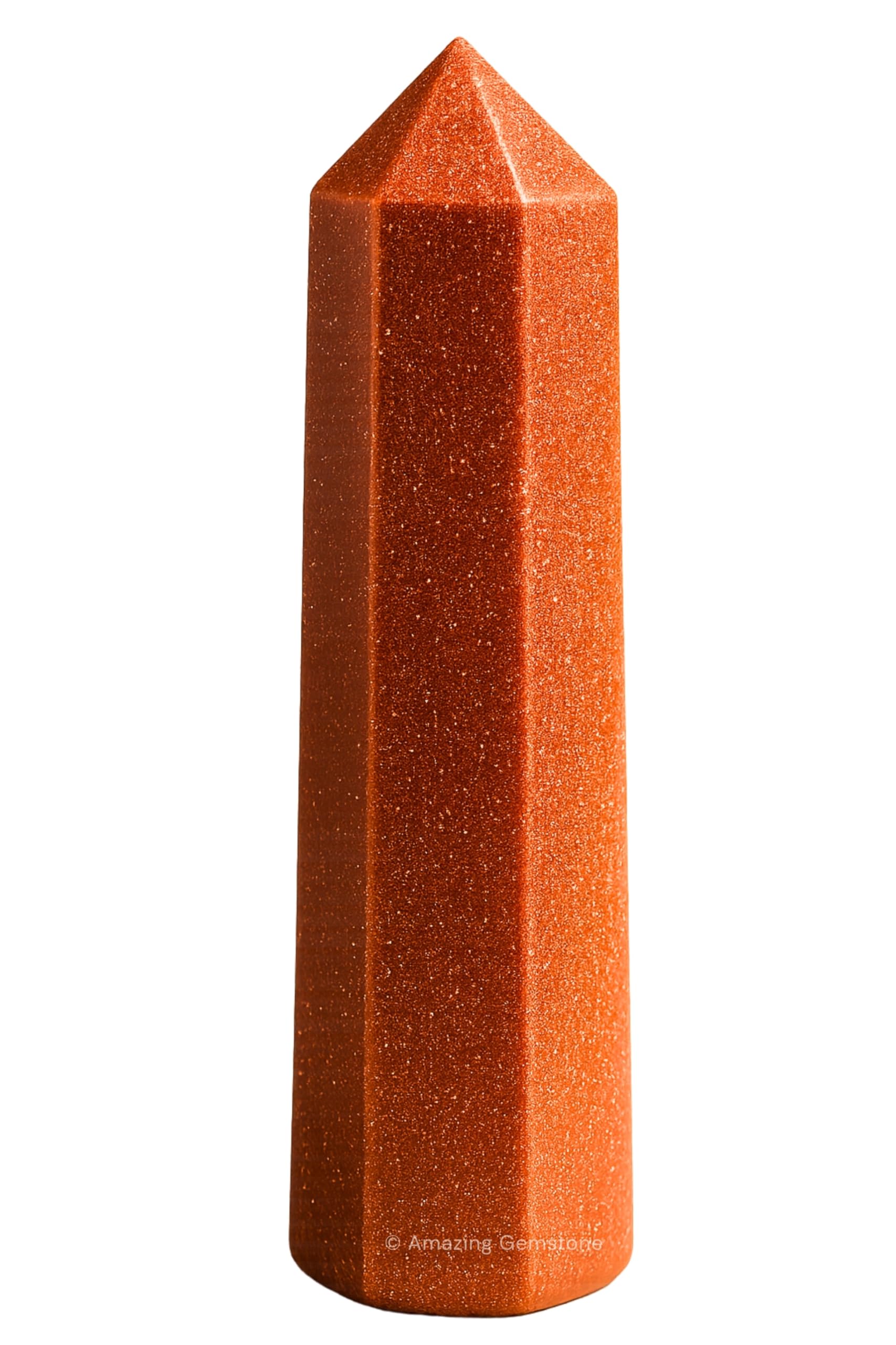 Amazing Gemstone Red Goldstone torre cristal, energía pura para tu espacio