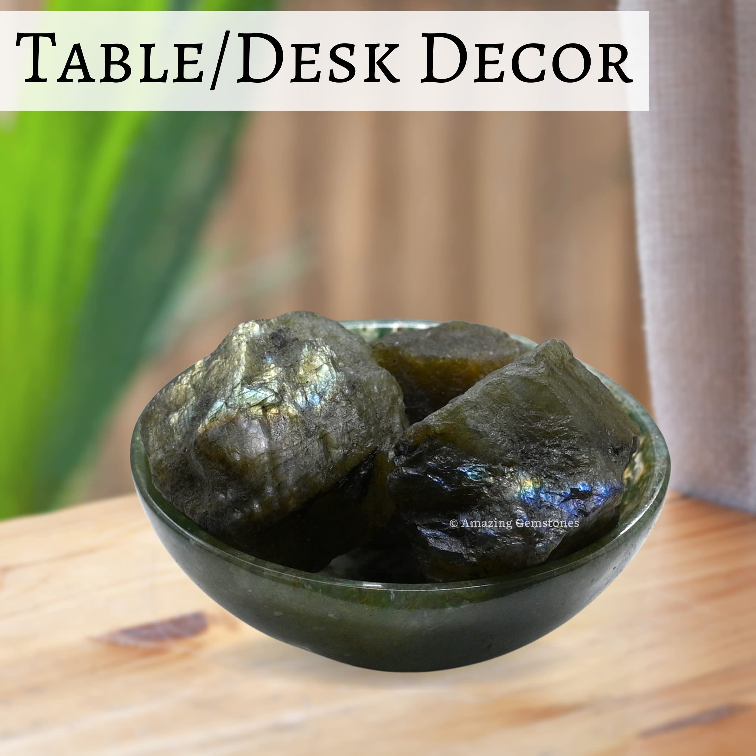 Amazing Gemstone Labradorite: regalo auténtico con certificado para amantes de gemas y decoración.