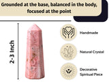 Amazing Gemstone Rhodochrosite, obelisco central para equilibrio mental y emocional.