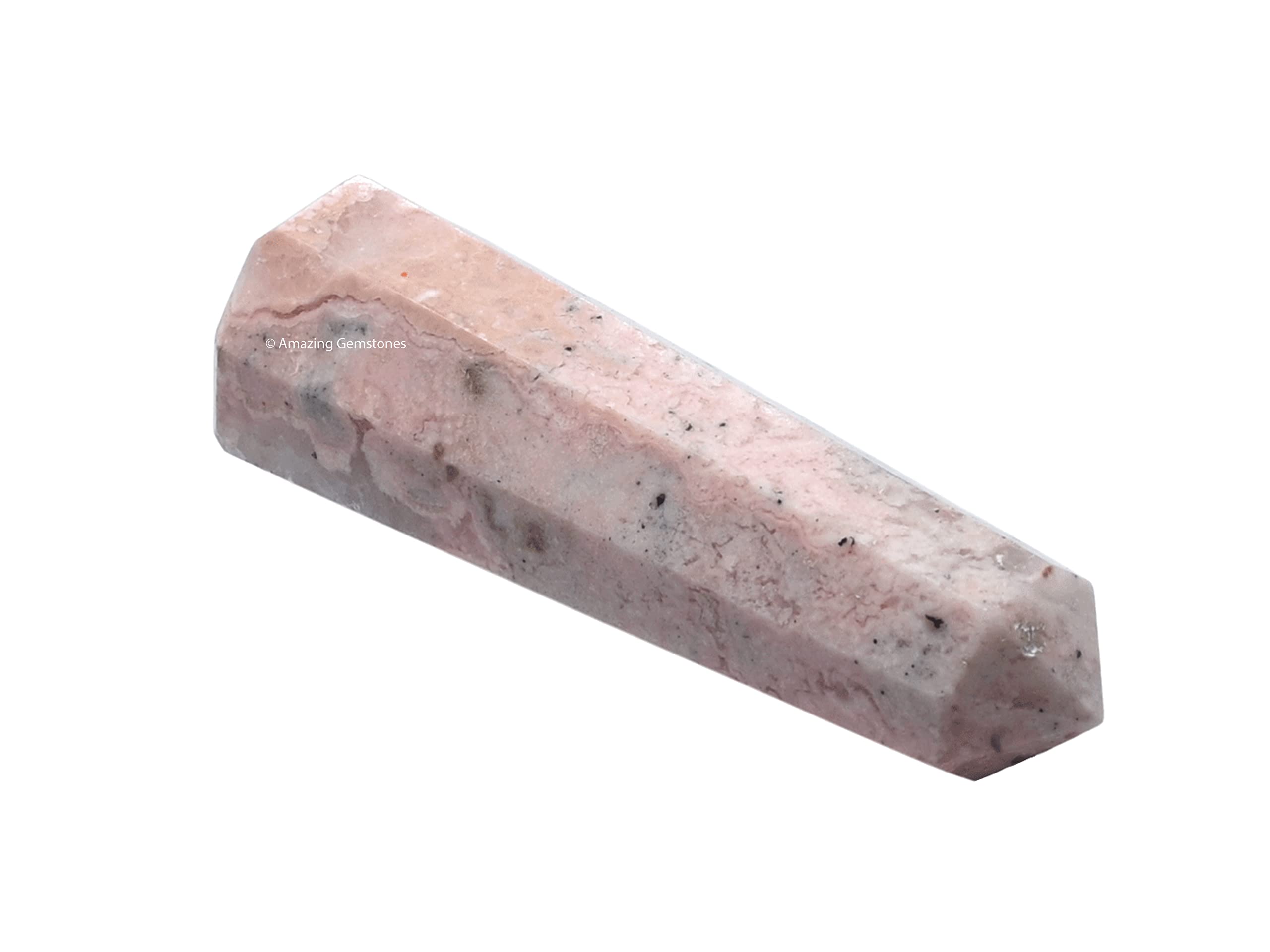 Amazing Gemstone Rhodochrosite, punta cristal para red de cristales y enfoque de intención.