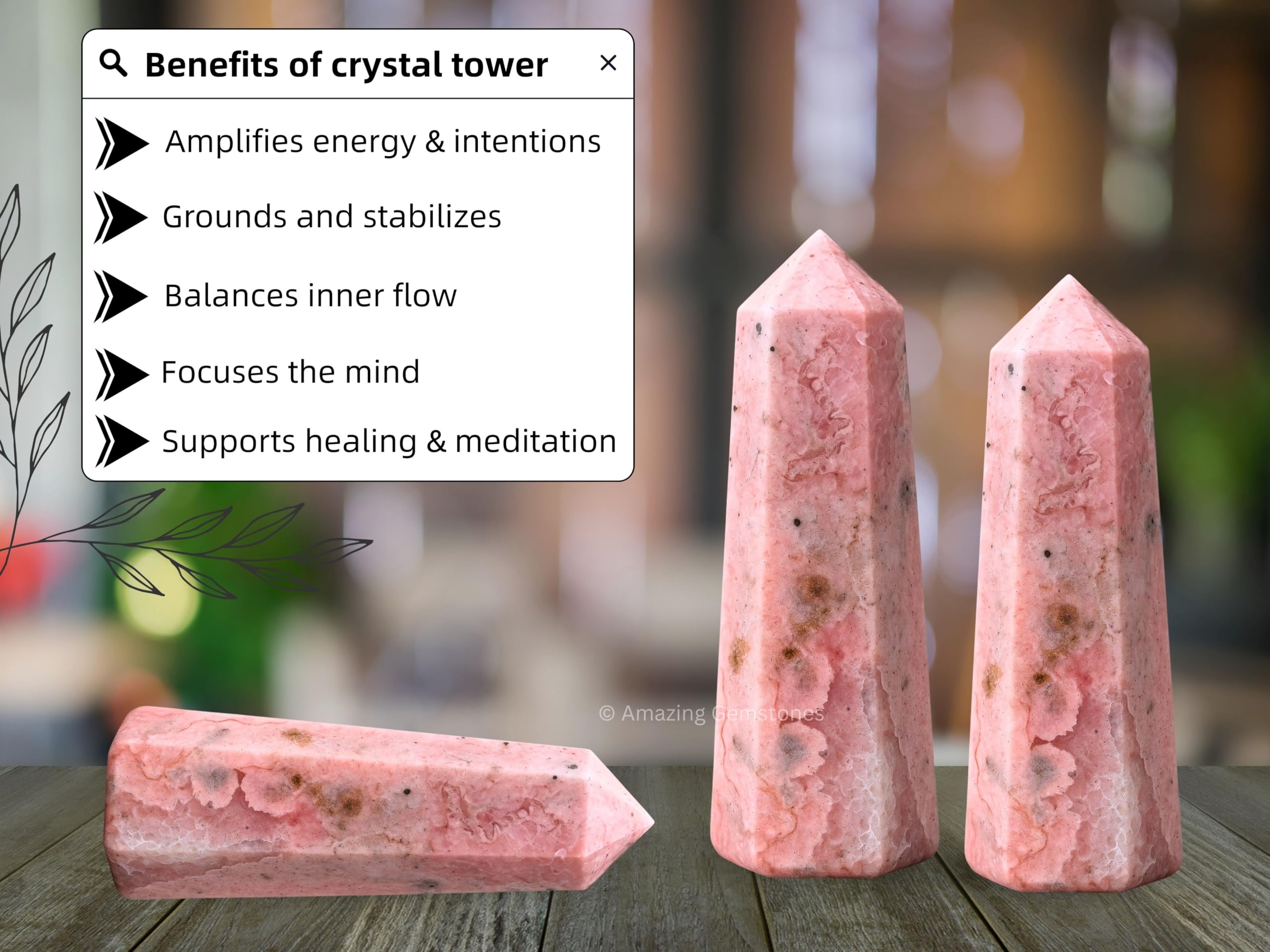 Amazing Gemstone Rhodochrosite, uso en espacios positivos para armonizar el entorno.