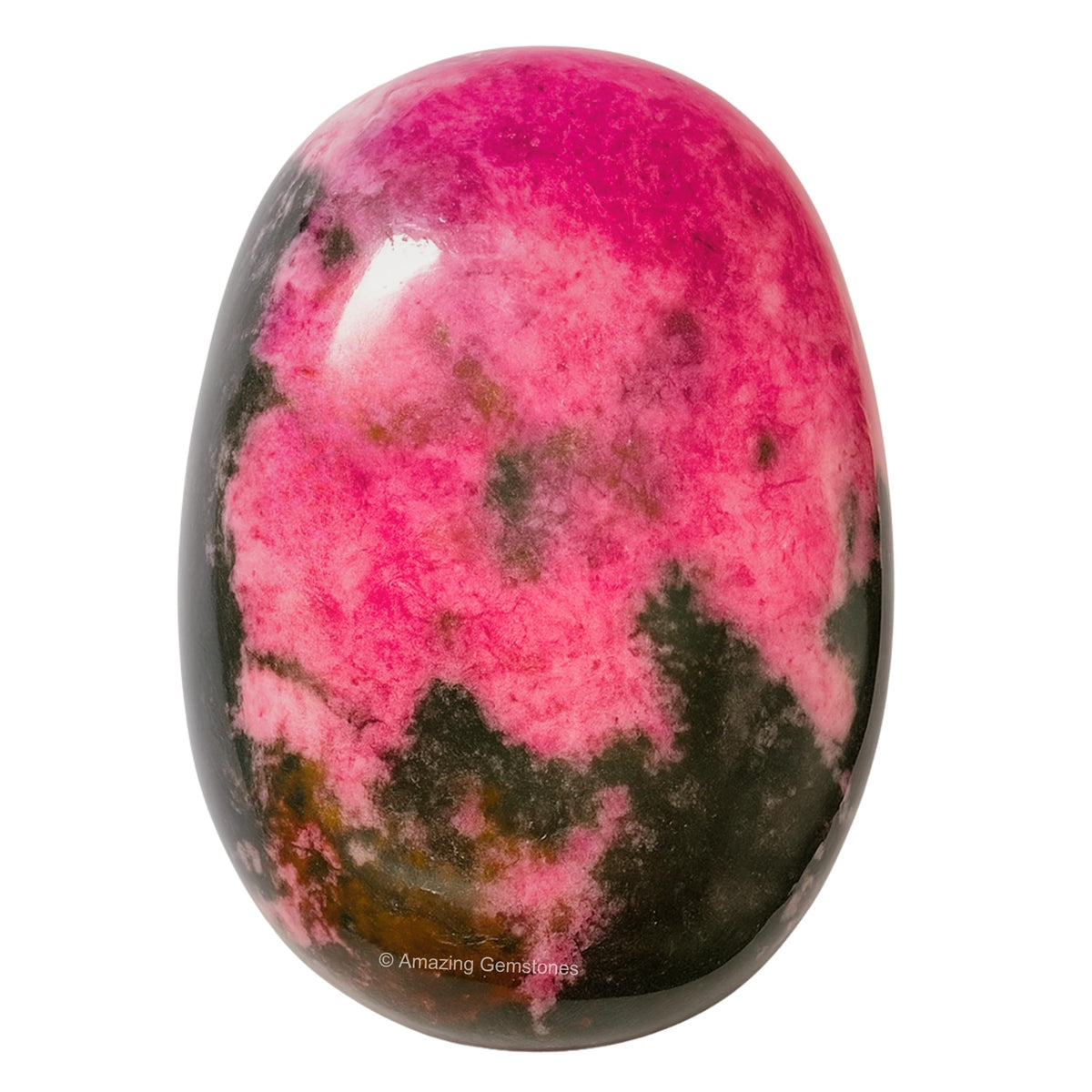 Amazing Gemstone Rhodonita, piedra palma grande para meditación suave.