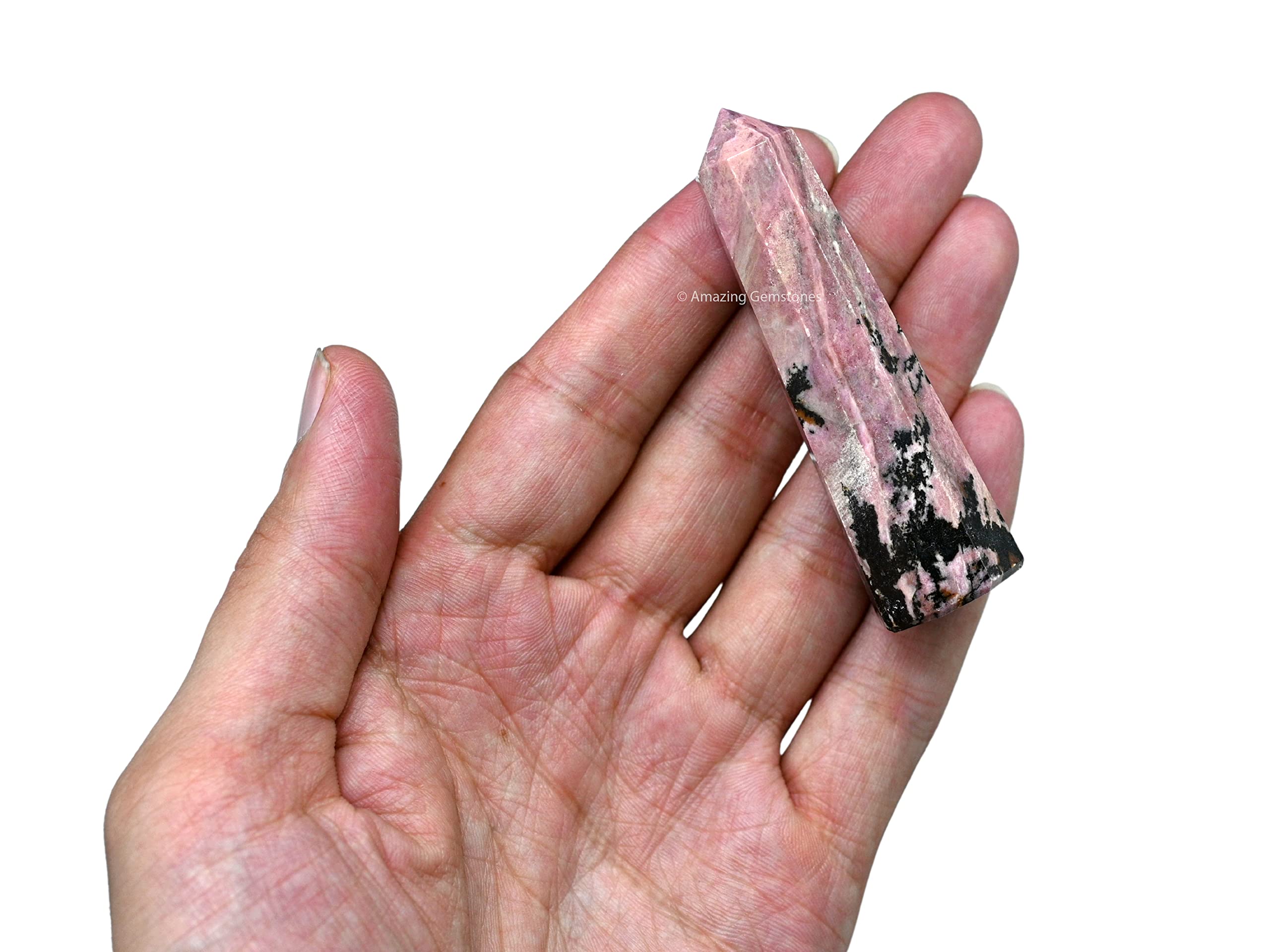 Amazing Gemstone Rhodonite: torre para purificar espacios y favorecer la concentración.
