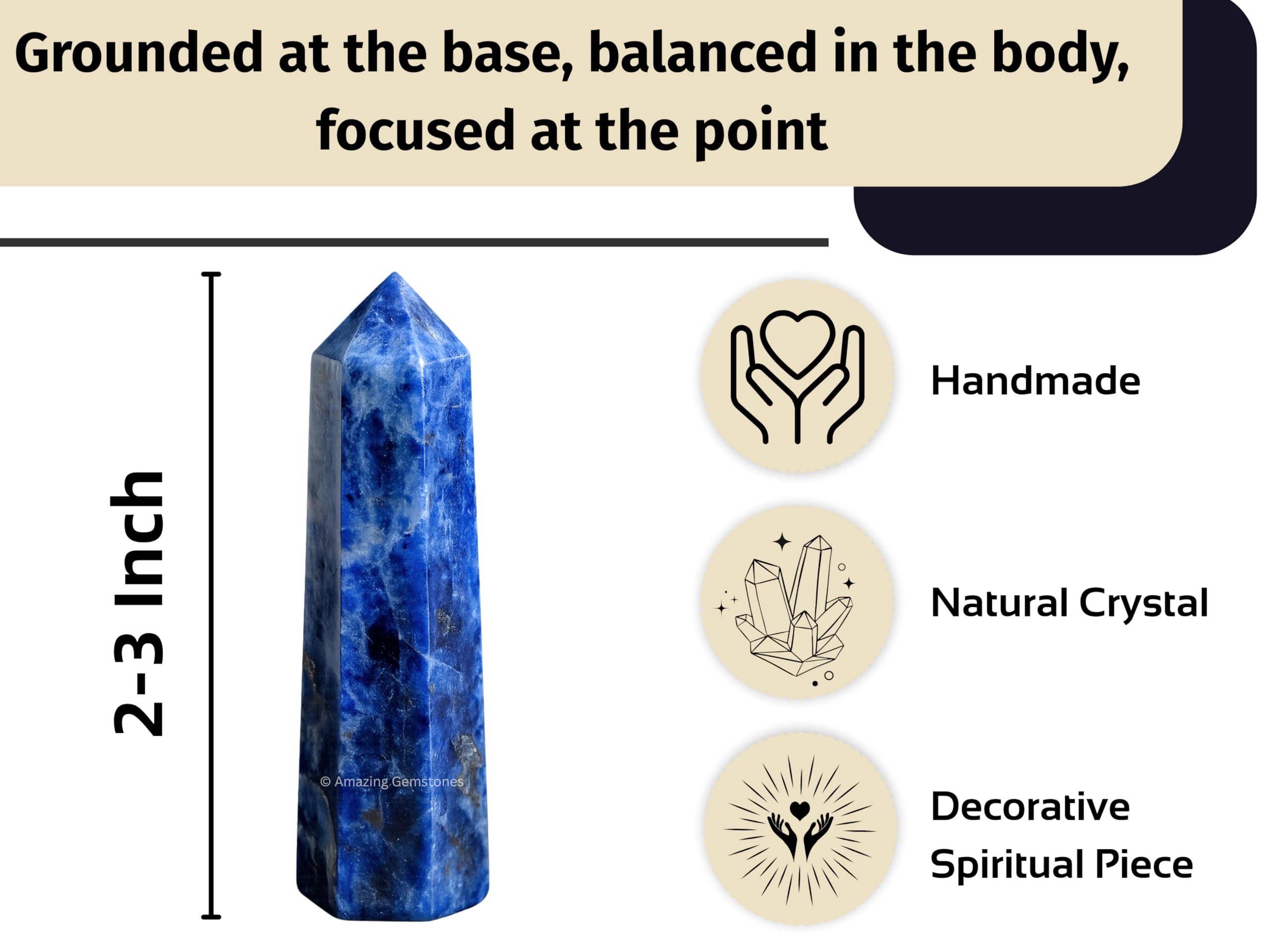 Amazing Gemstone ritual de meditacion sodalita promueve relajación y balance emocional.