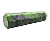 Amazing Gemstone rubí zoisita obelisco cristal potencia enfoque y claridad.
