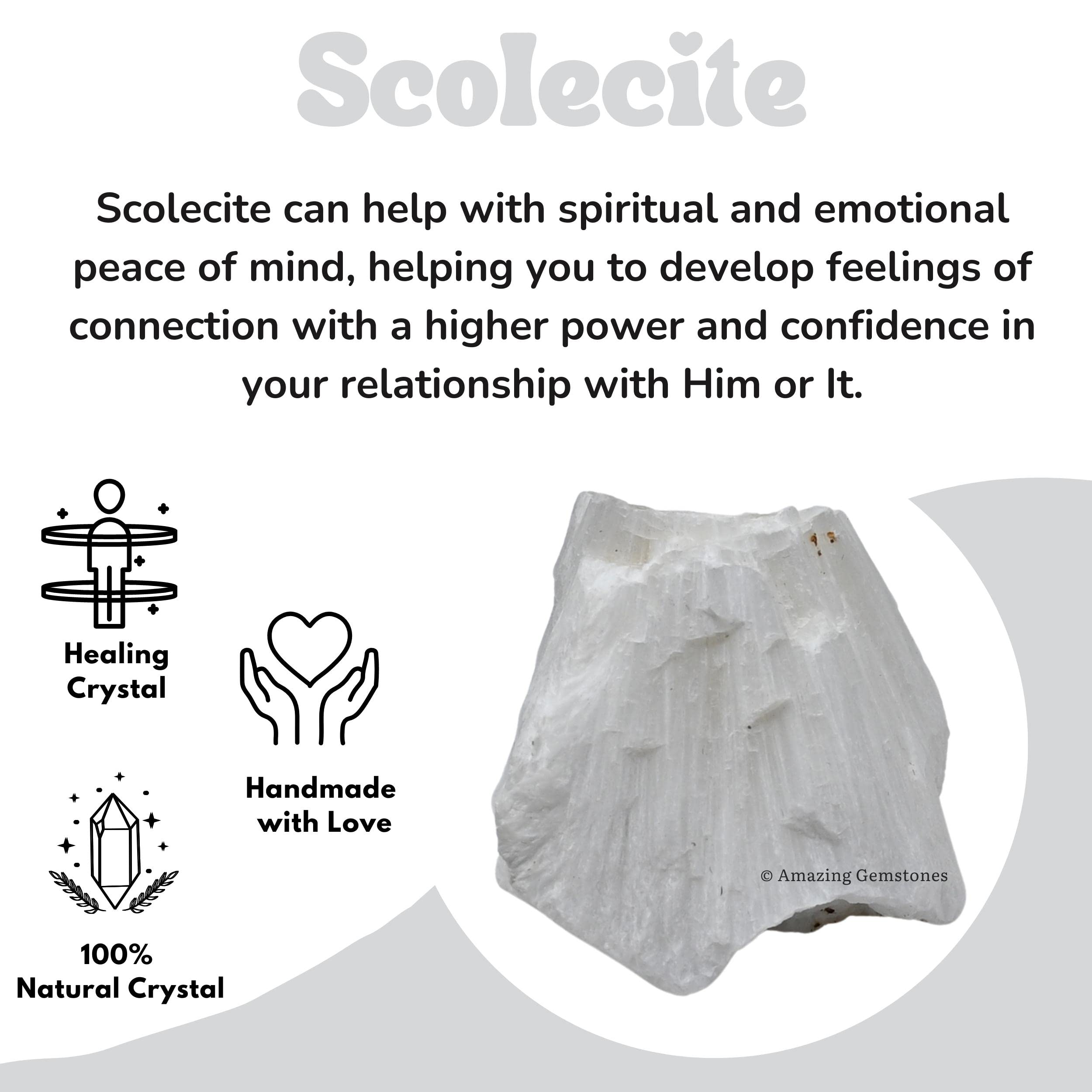 Amazing Gemstone scolecite embalaje en bolsa de terciopelo, regalo listo.
