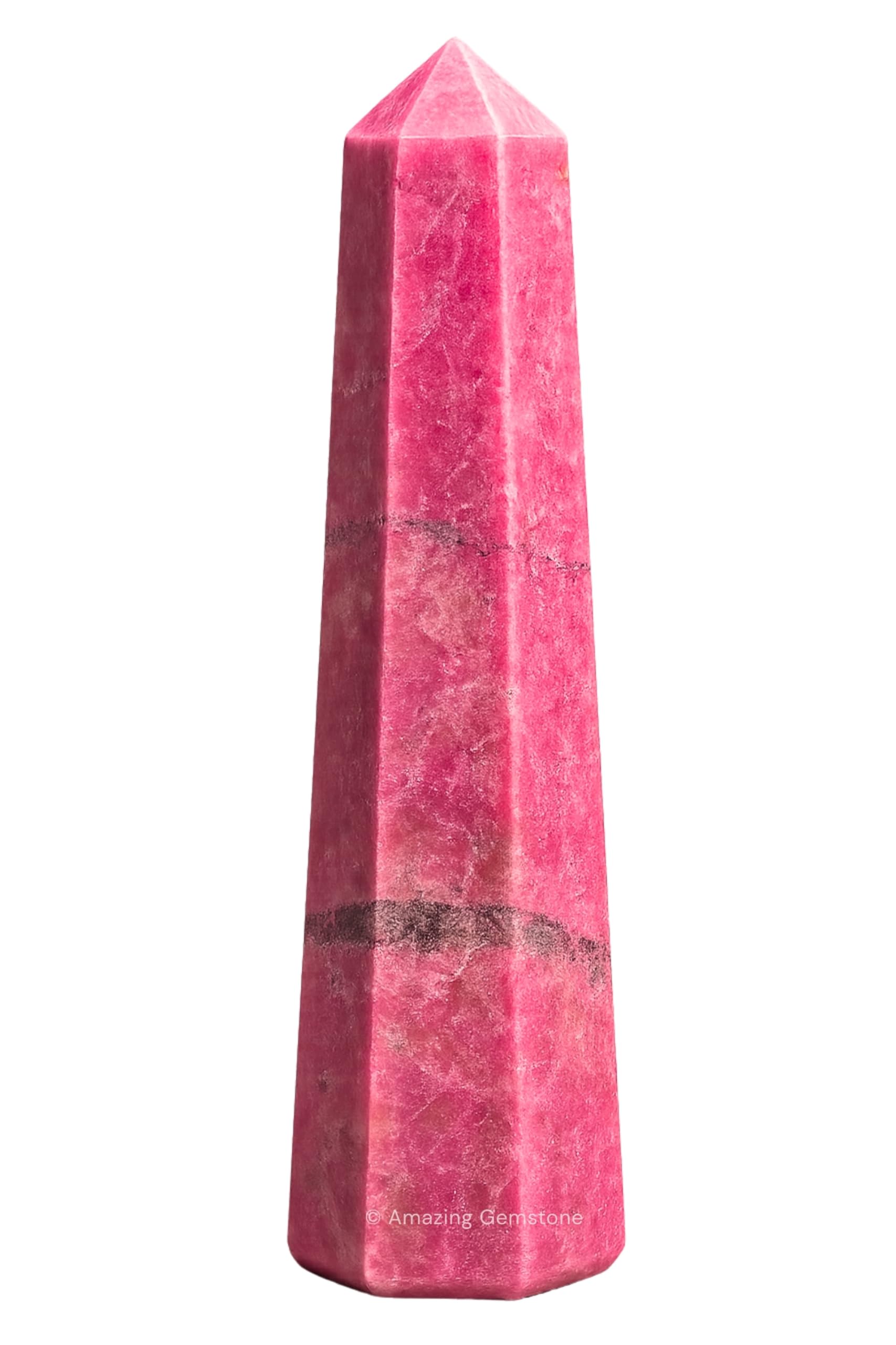 Amazing Gemstone Thulite torre de cristal en punta para energía focalizada