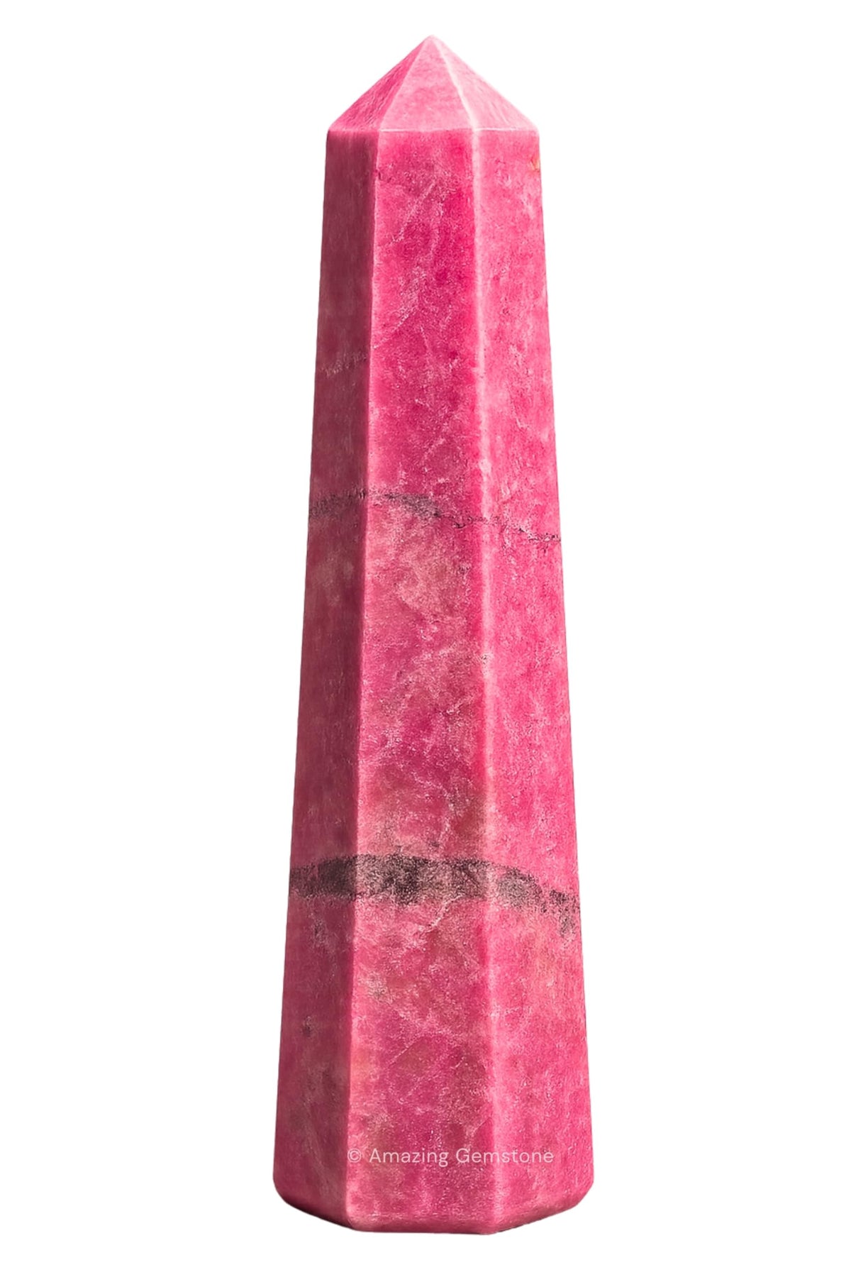 Amazing Gemstone Thulite torre de cristal en punta para energía focalizada