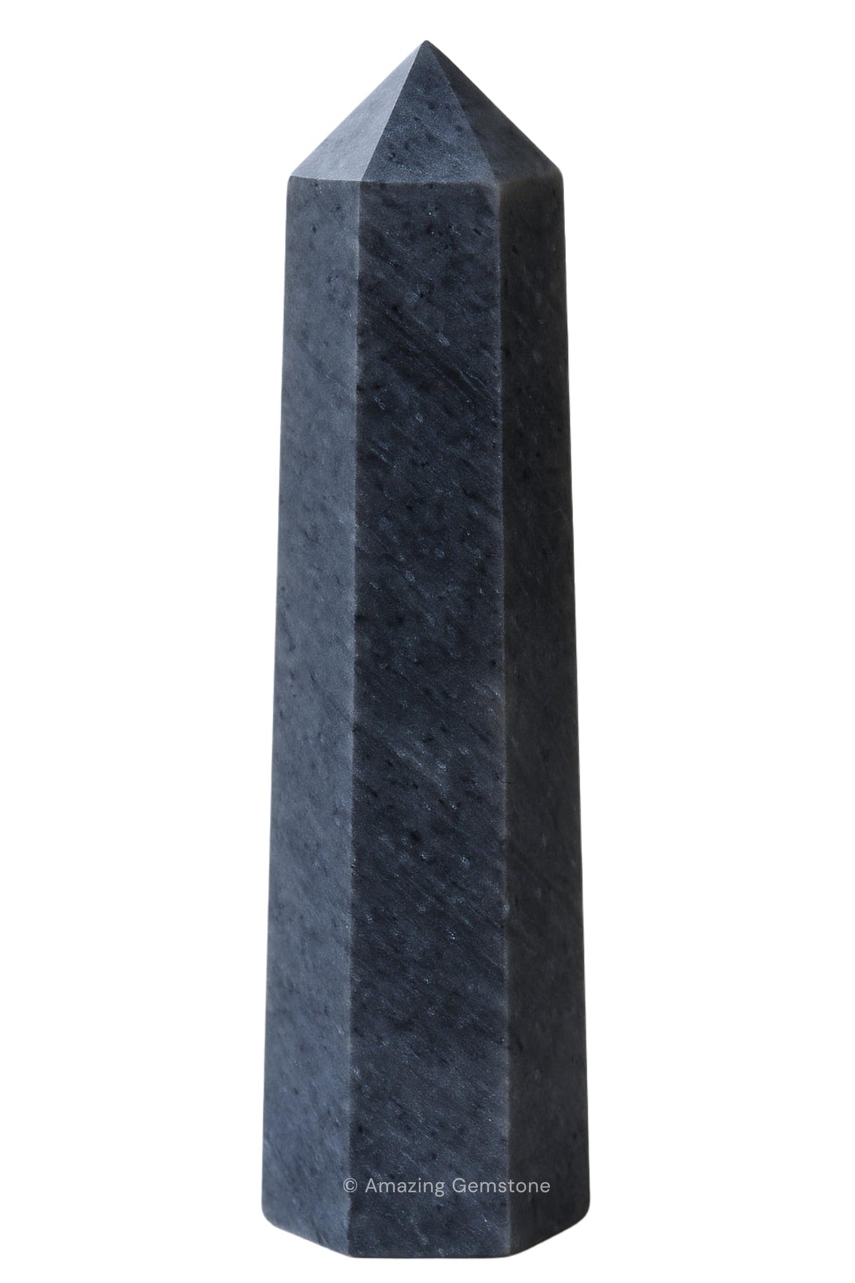 Torre de cristal Aventurina Azul de Amazing Gemstone, vista frontal para energizar espacios.
