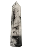 Amazing Gemstone Torre de cristal cuarzo negro rutilado para energizar y purificar espacios.