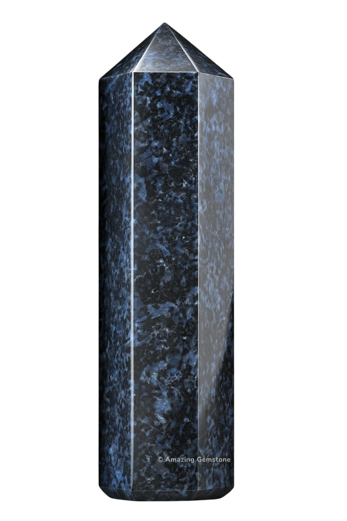 Amazing Gemstone torre de cristal Indigo Gabbro de 5-6 pulgadas, purifica y energiza el ambiente.