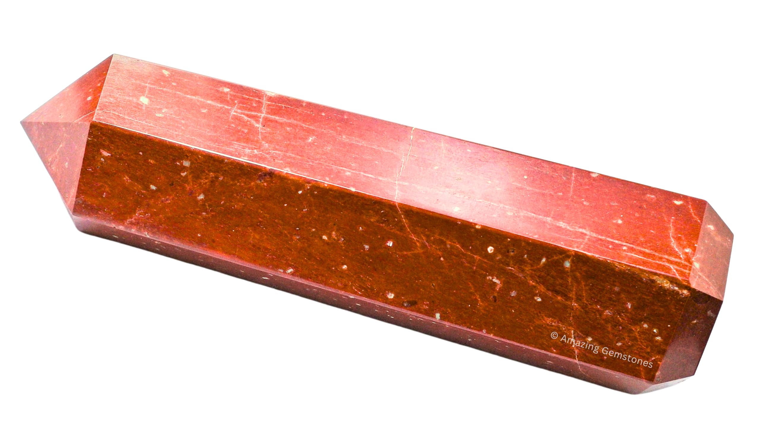 Amazing Gemstone torre de cristal jaspe rojo detalle punta: potencia el enfoque y la serenidad en la meditación.