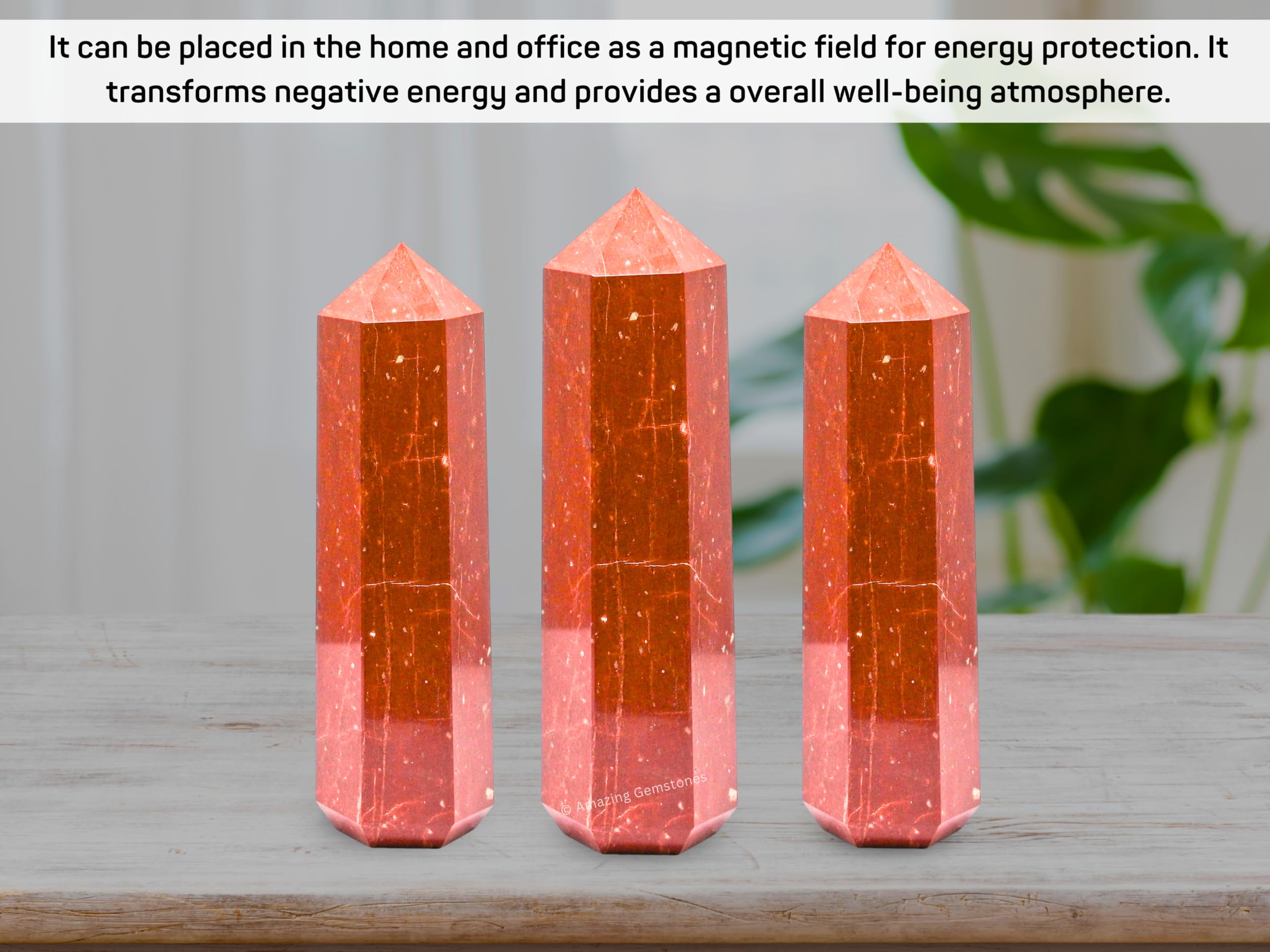 Amazing Gemstone torre de cristal jaspe rojo espacio trabajo: ayuda a crear un ambiente de concentración y equilibrio.