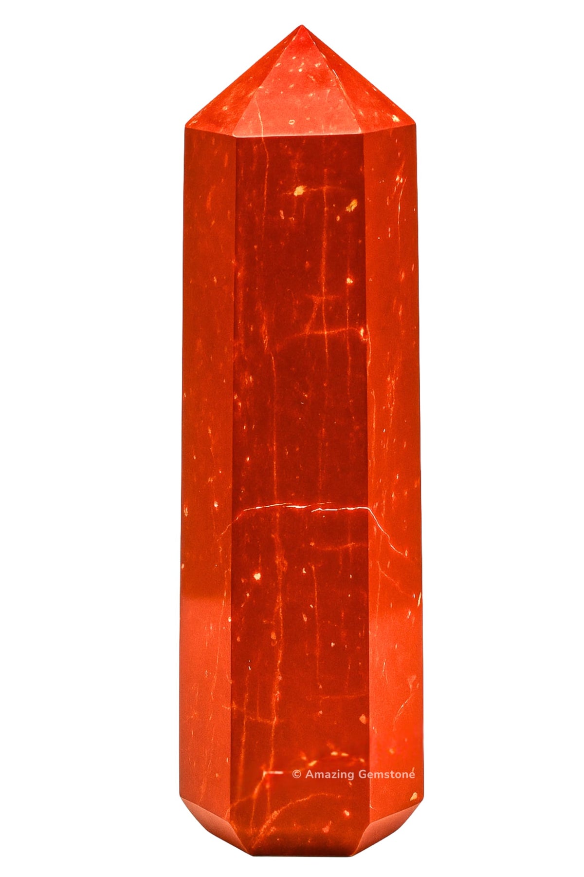 Amazing Gemstone torre de cristal jaspe rojo frente: purifica energía y centra el espacio.