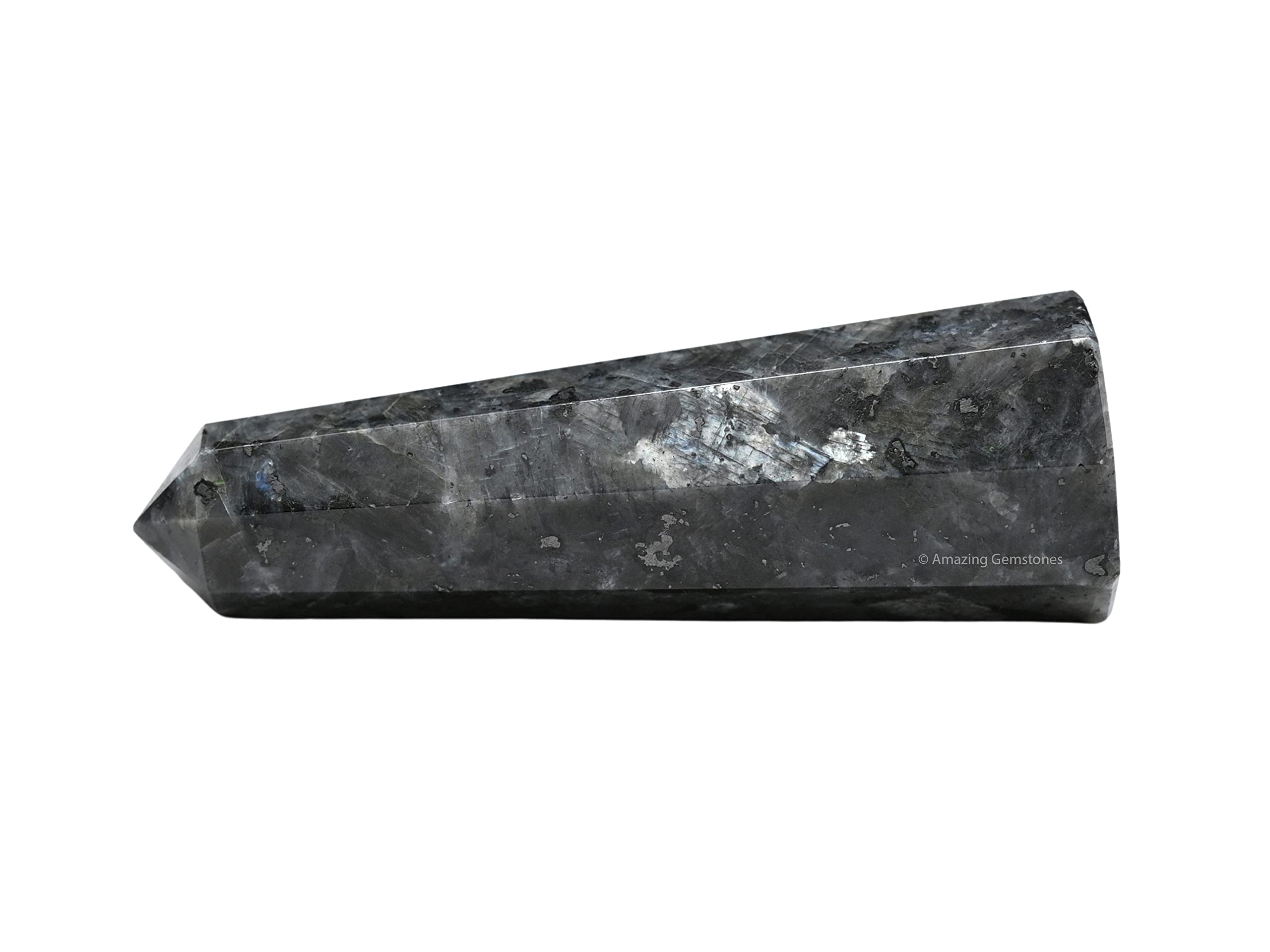 Amazing Gemstone torre cristal larvikita para Reiki y bienestar emocional