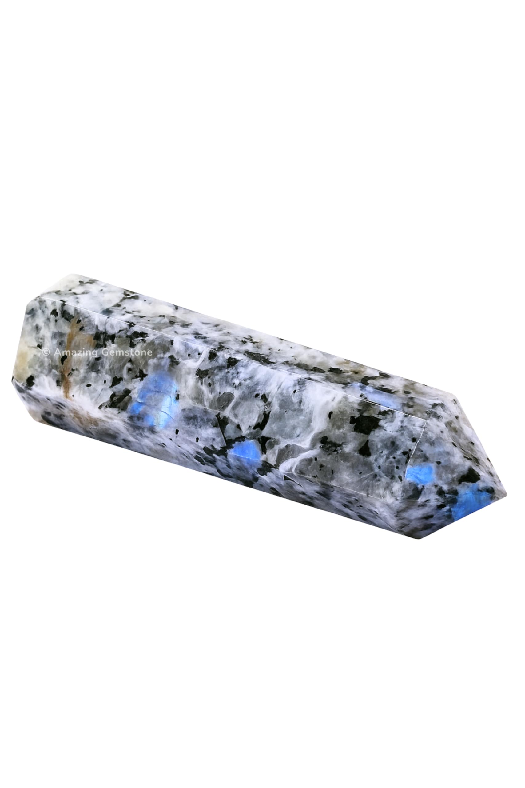 Torre Moonstone arcoiris de Amazing Gemstone, ideal como centro de cuadrícula.