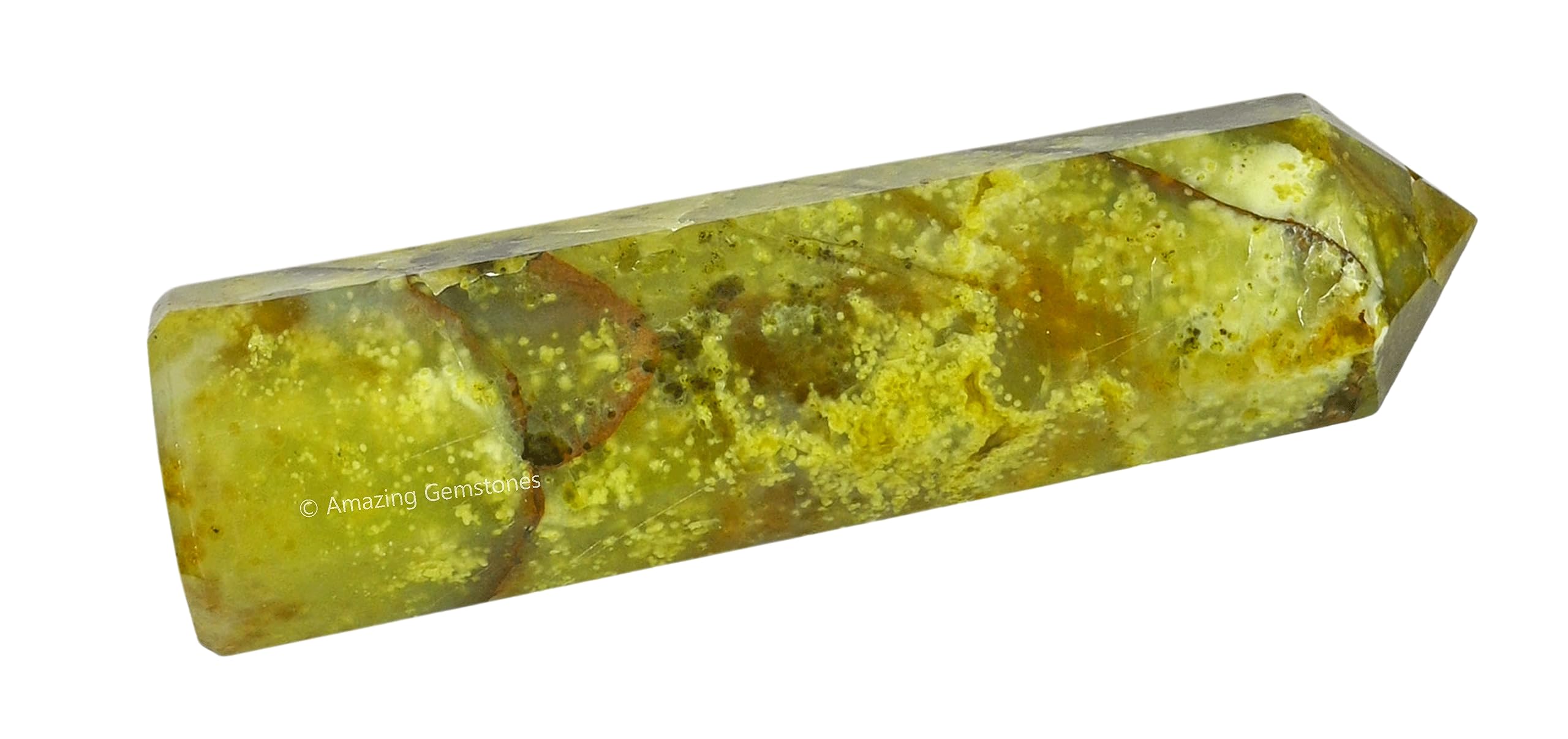 Amazing Gemstone torre cristal opalo verde, figura vertical para canalizar energía con claridad.