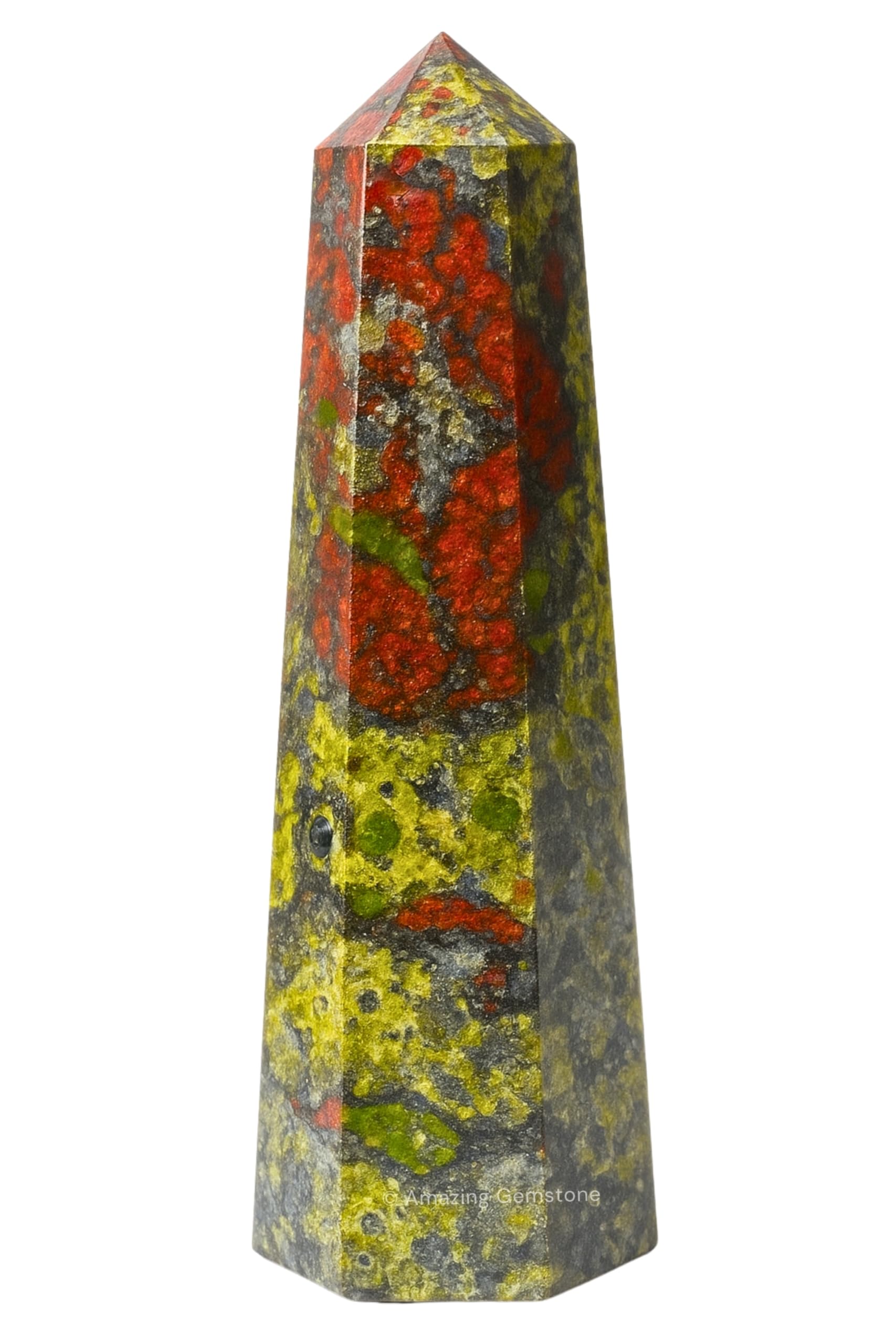 Amazing Gemstone torre cristal Dragon Bloodstone, purificación energética para espacios.