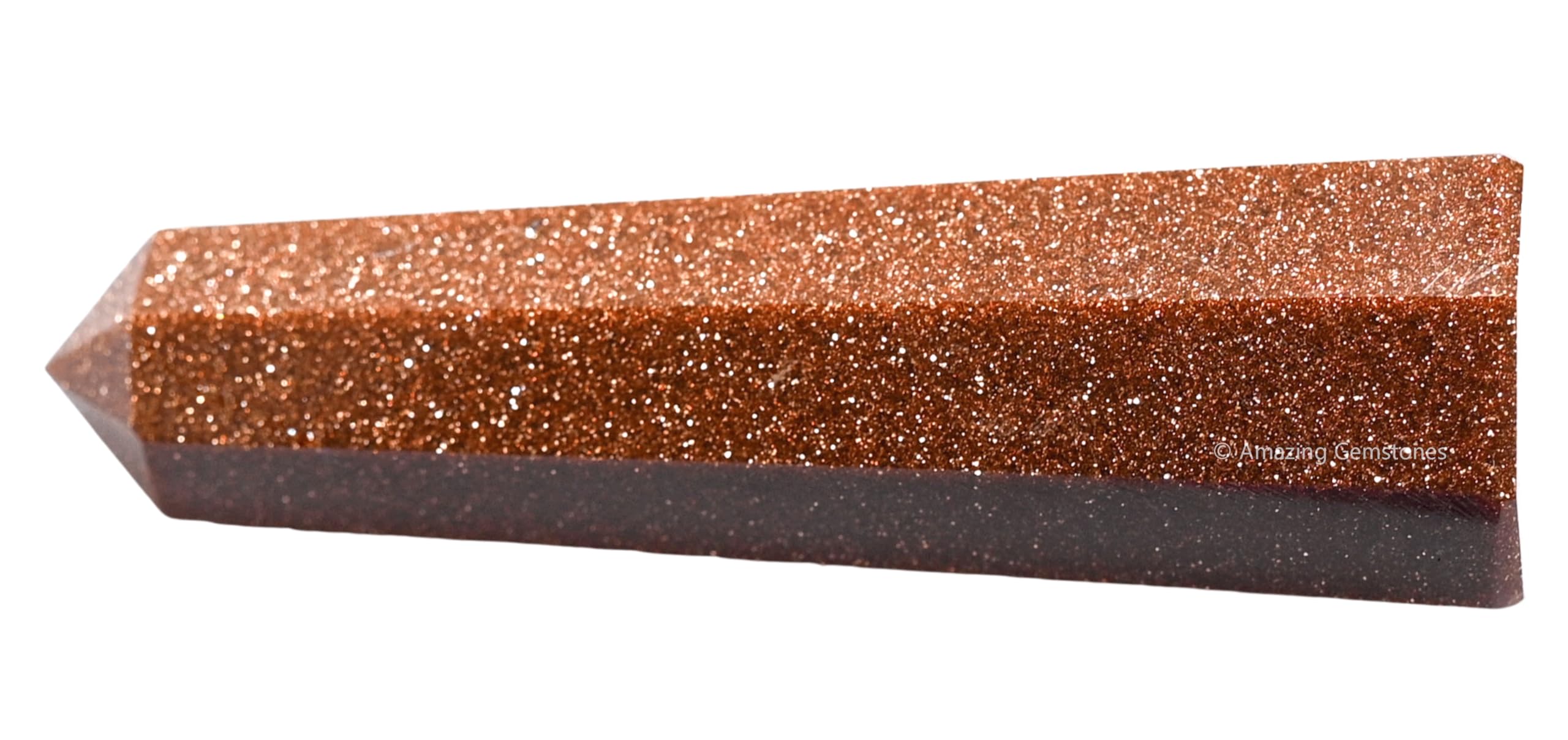 Amazing Gemstone torre cristal Red Goldstone 2, purifica el ambiente con energía vibrante.