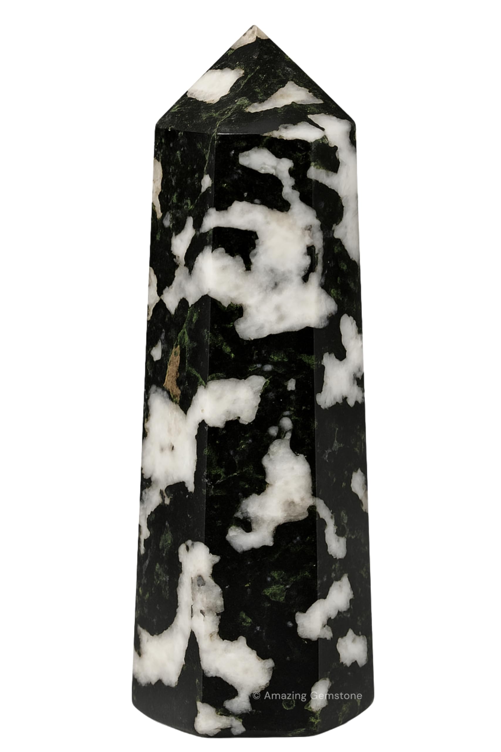 Amazing Gemstone torre de cristal turmalina negra y blanca para purificar energías y meditar.