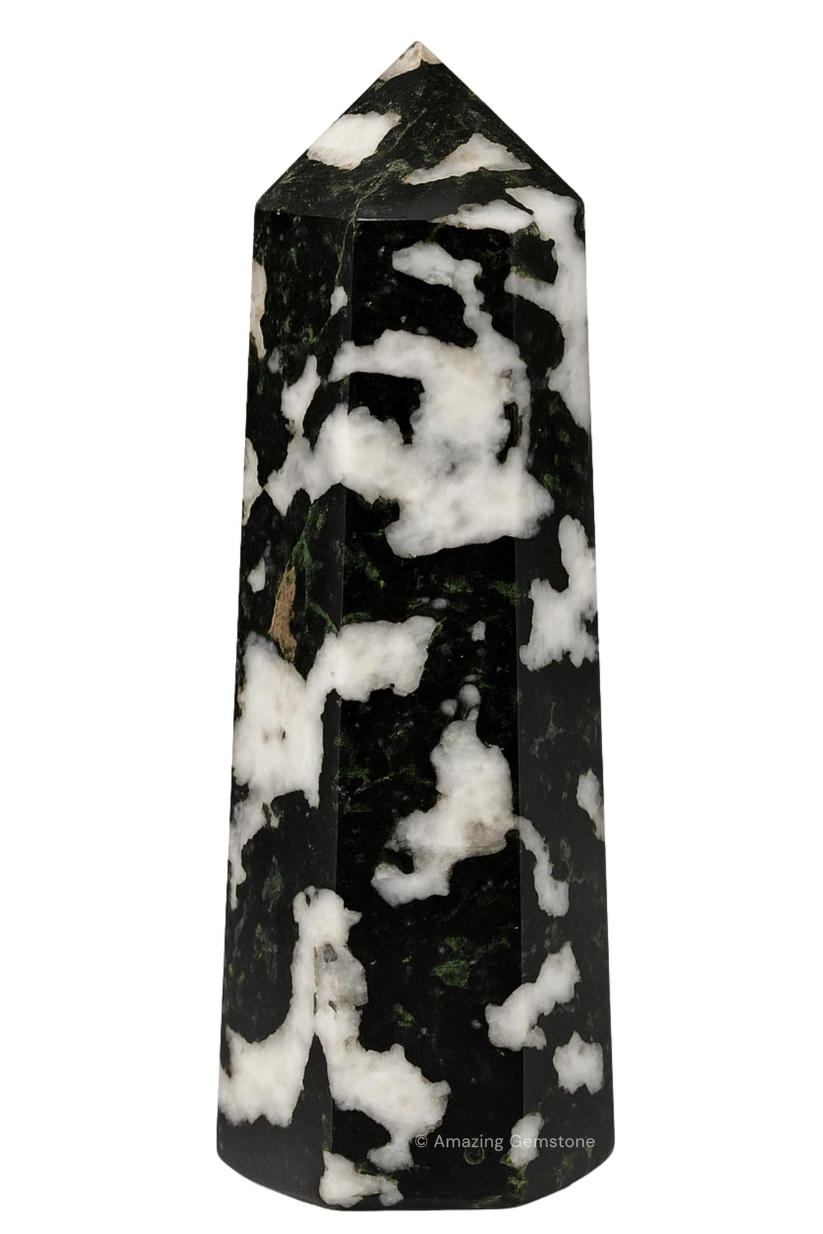 Amazing Gemstone torre de cristal turmalina negra y blanca para purificar energías y meditar.