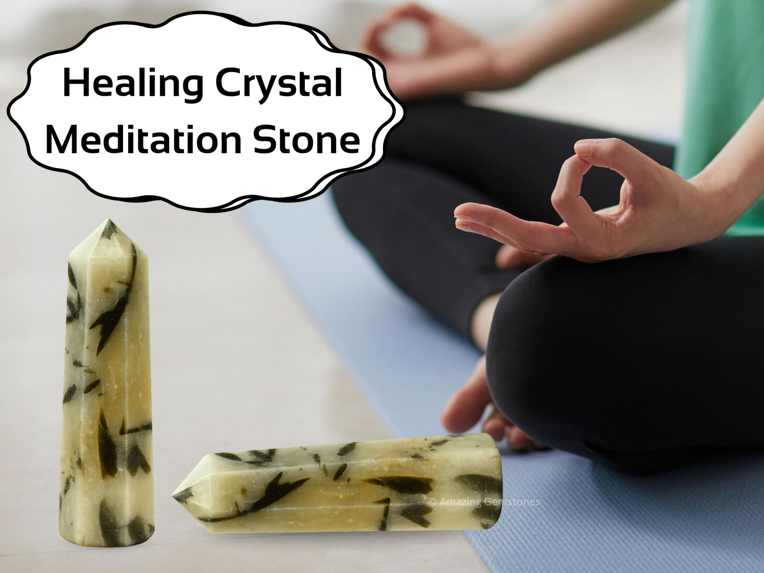 Amazing Gemstone torre cristal verde promueve balance y protección