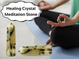 Amazing Gemstone torre cristal verde promueve balance y protección