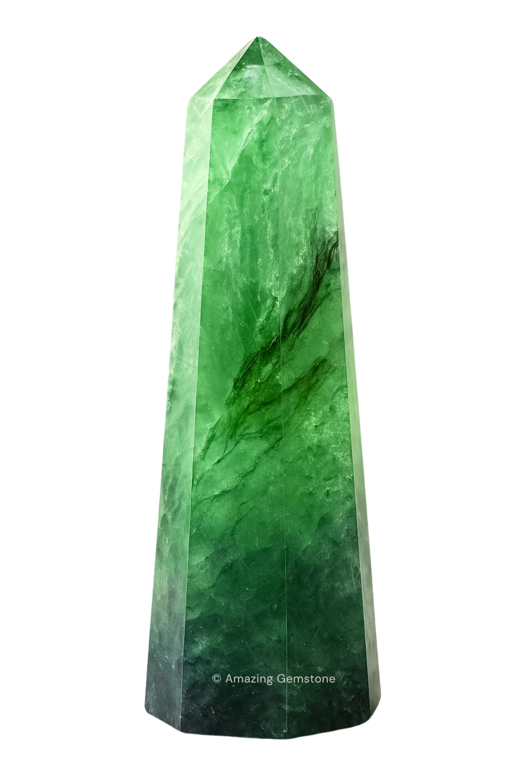 Amazing Gemstone torre-cristal-verde-fluorita purifica el espacio.