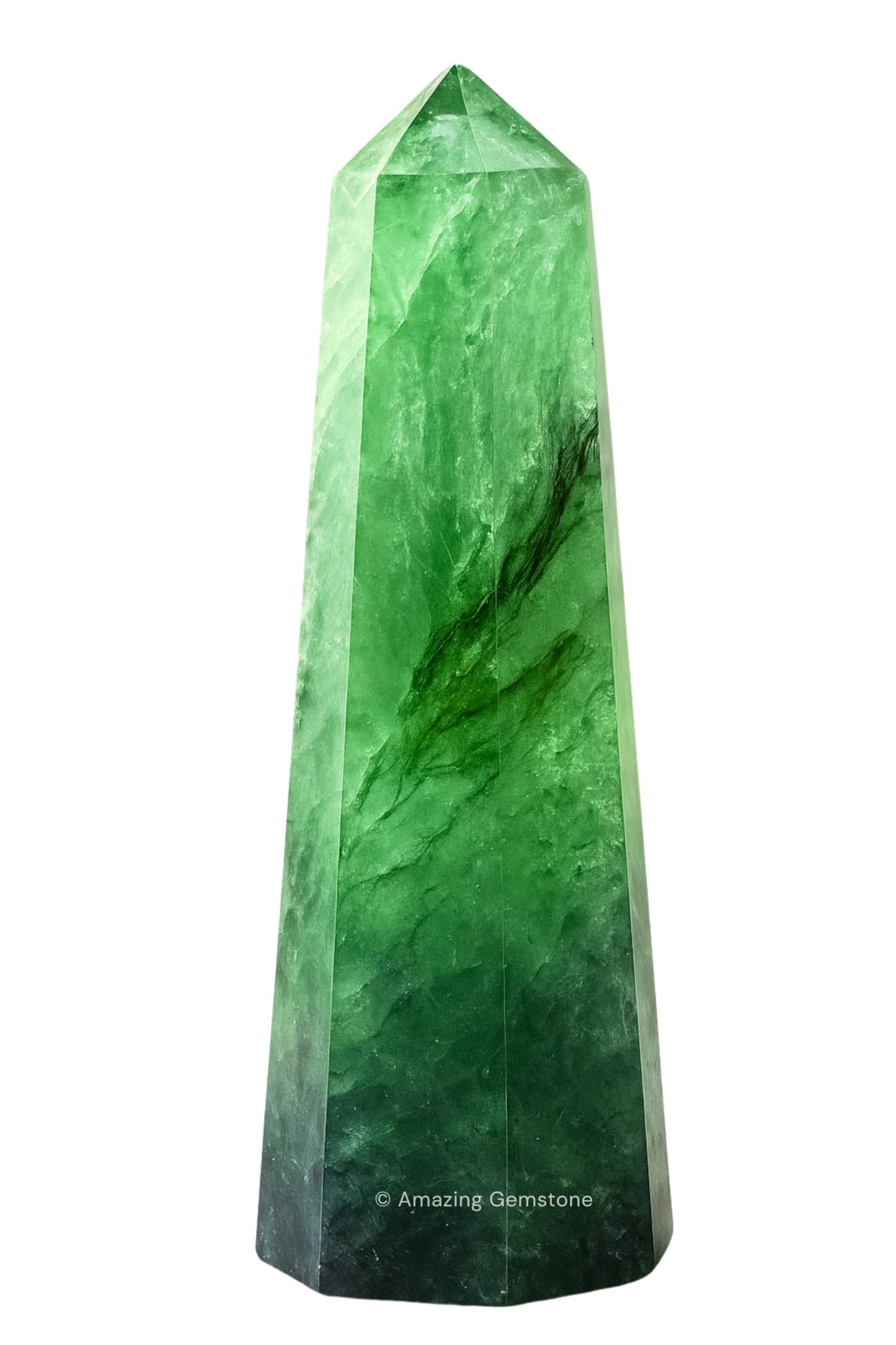 Amazing Gemstone torre-cristal-verde-fluorita purifica el espacio.