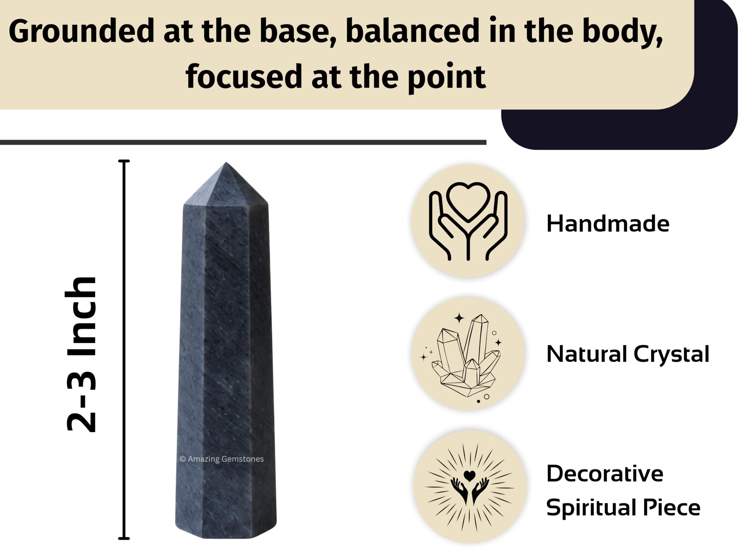 Torre de escritorio Aventurina Azul de Amazing Gemstone para purificar espacios de trabajo.