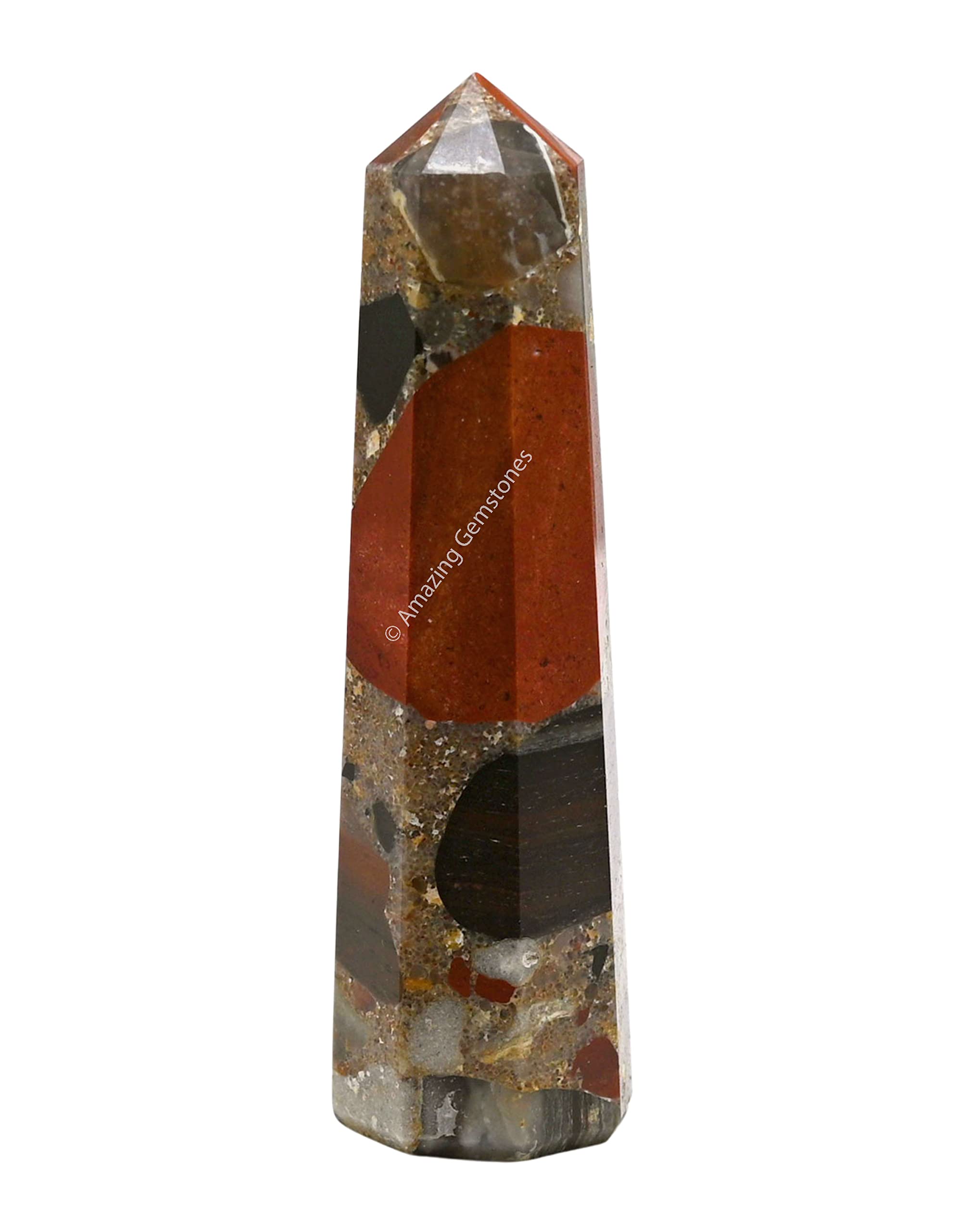 Amazing Gemstone torre jaspe salpicado purifica y reenergiza espacios.