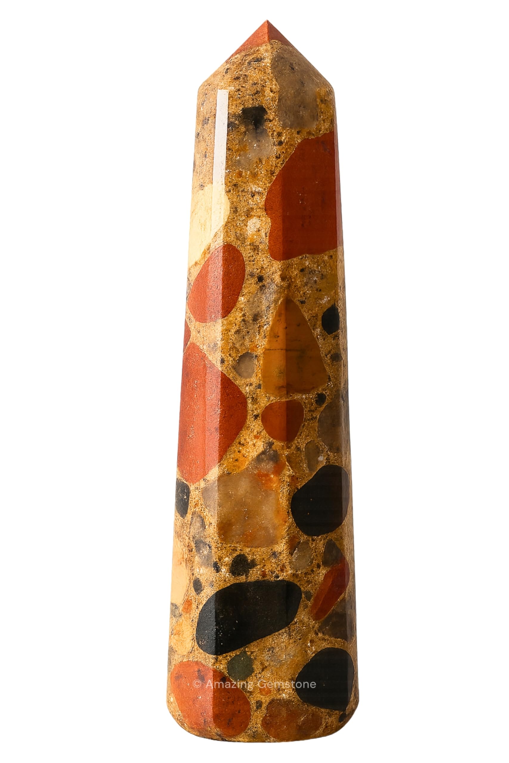 Amazing Gemstone torre jaspe salpicado para energía equilibrada en casa.