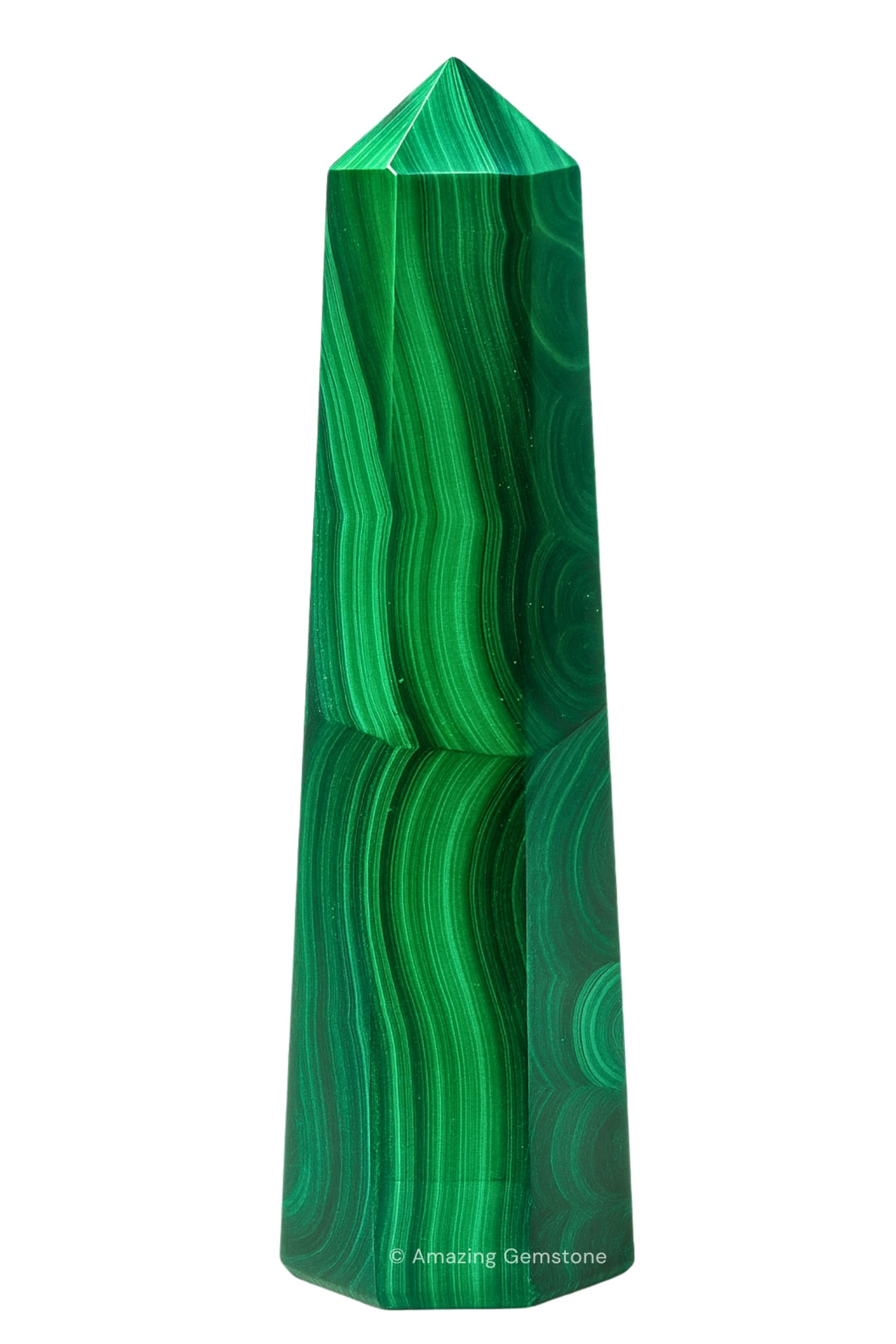 Amazing Gemstone torre malachite punta, purifica energía y fomenta enfoque en el hogar