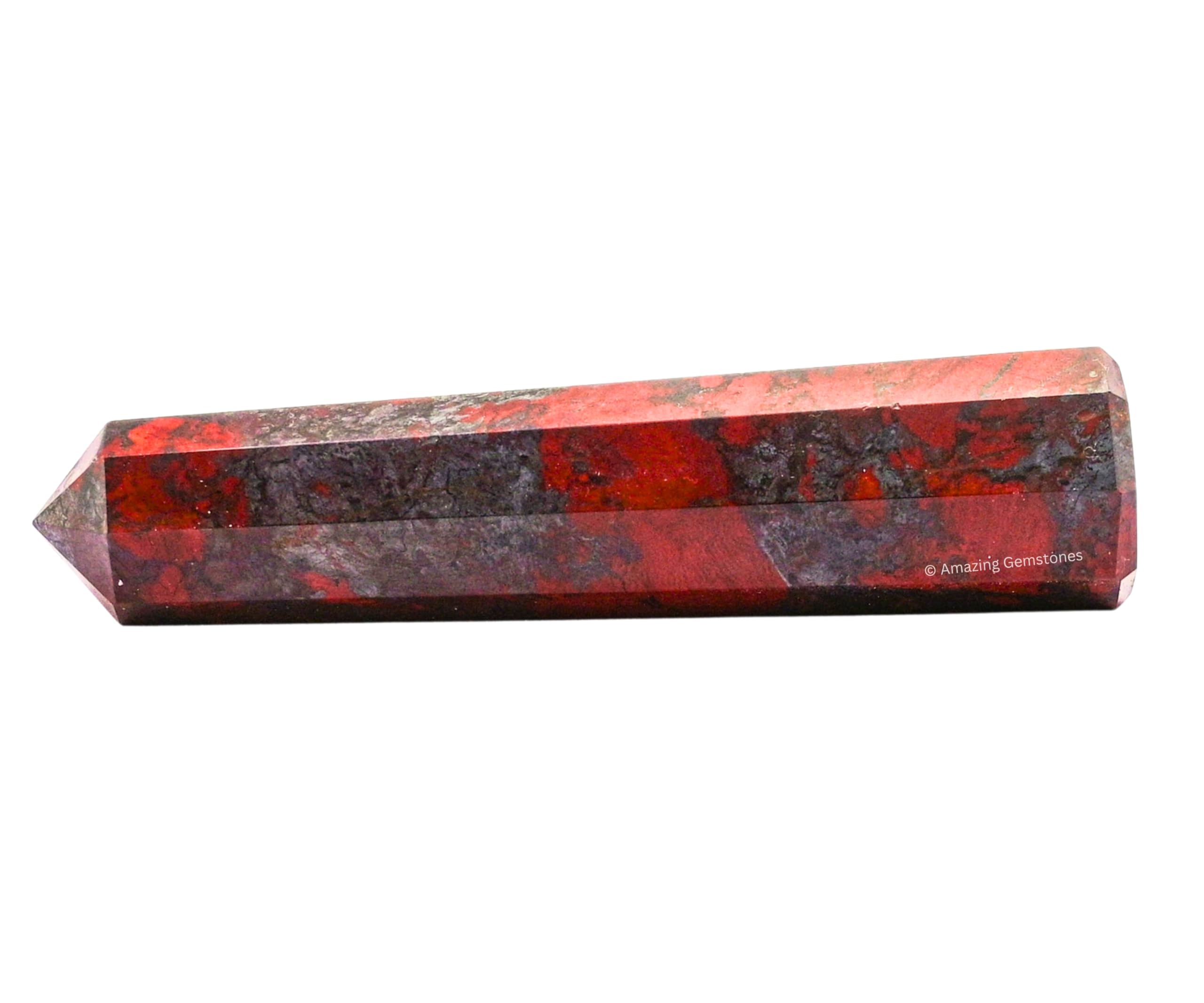 Amazing Gemstone torre-obelisco cristal jaspe rojo hematita equilibrio emocional