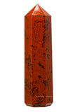 Torre de obsidiana caoba de Amazing Gemstone con punta cristal para Reiki.