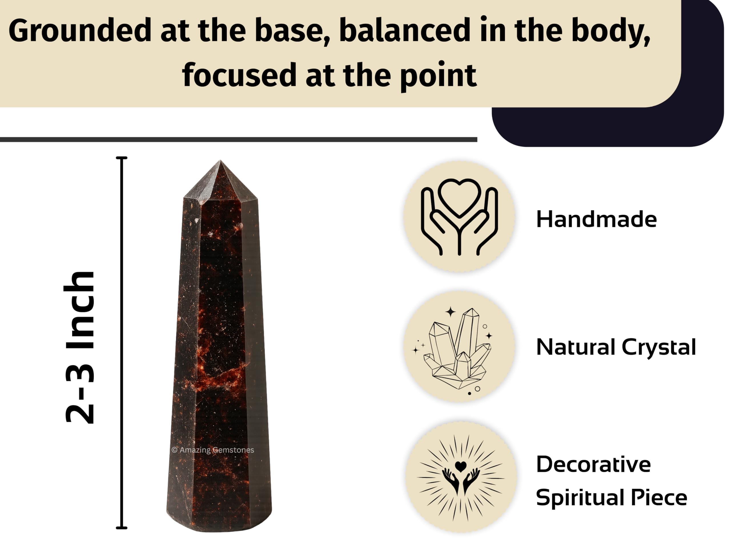 Amazing Gemstone Garnet Cuadrícula de Cristales: uso para focalizar energía y meditación.