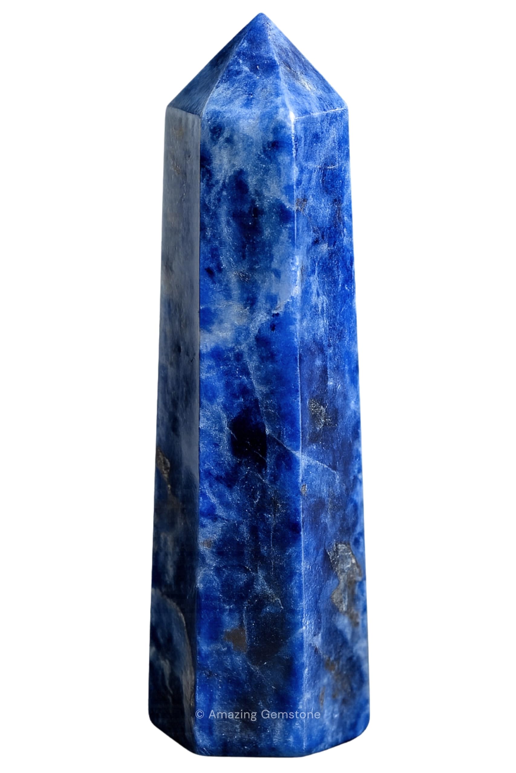 Amazing Gemstone torres sodalita cristal frontal eleva energía y claridad mental.
