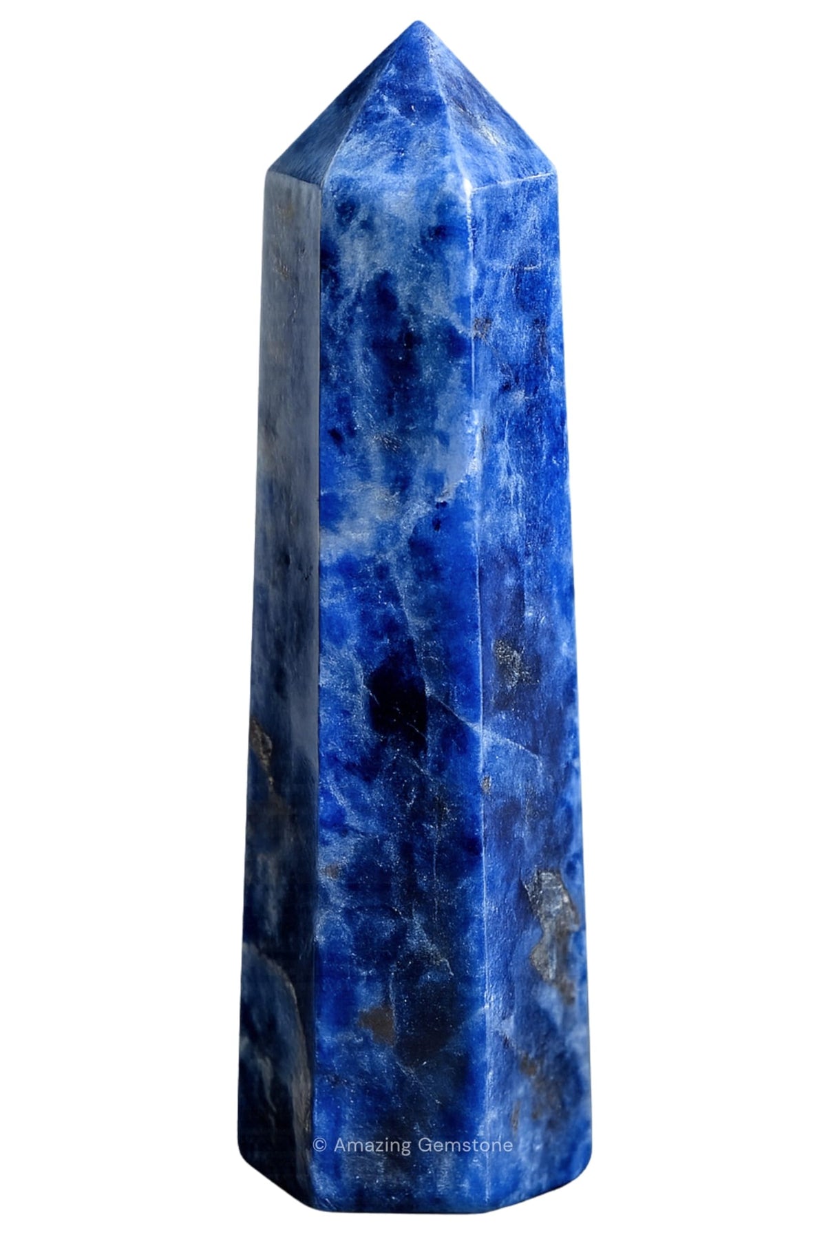Amazing Gemstone torres sodalita cristal frontal eleva energía y claridad mental.