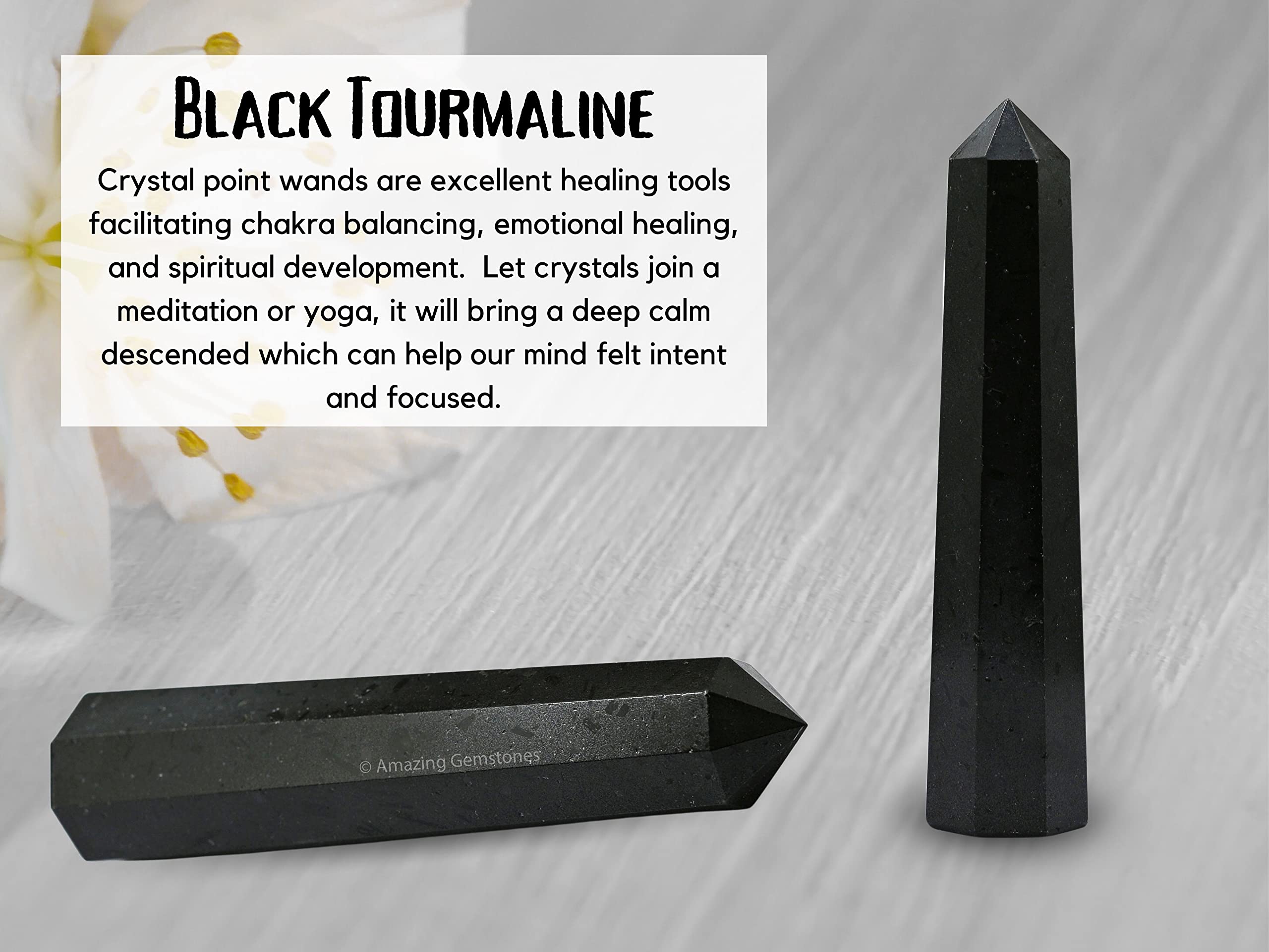 Cristal para Reiki y grid de cristales con turmalina negra