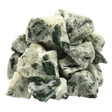 Amazing Gemstone turmalina verde con cuarzo crudo, certificado de autenticidad incluido.
