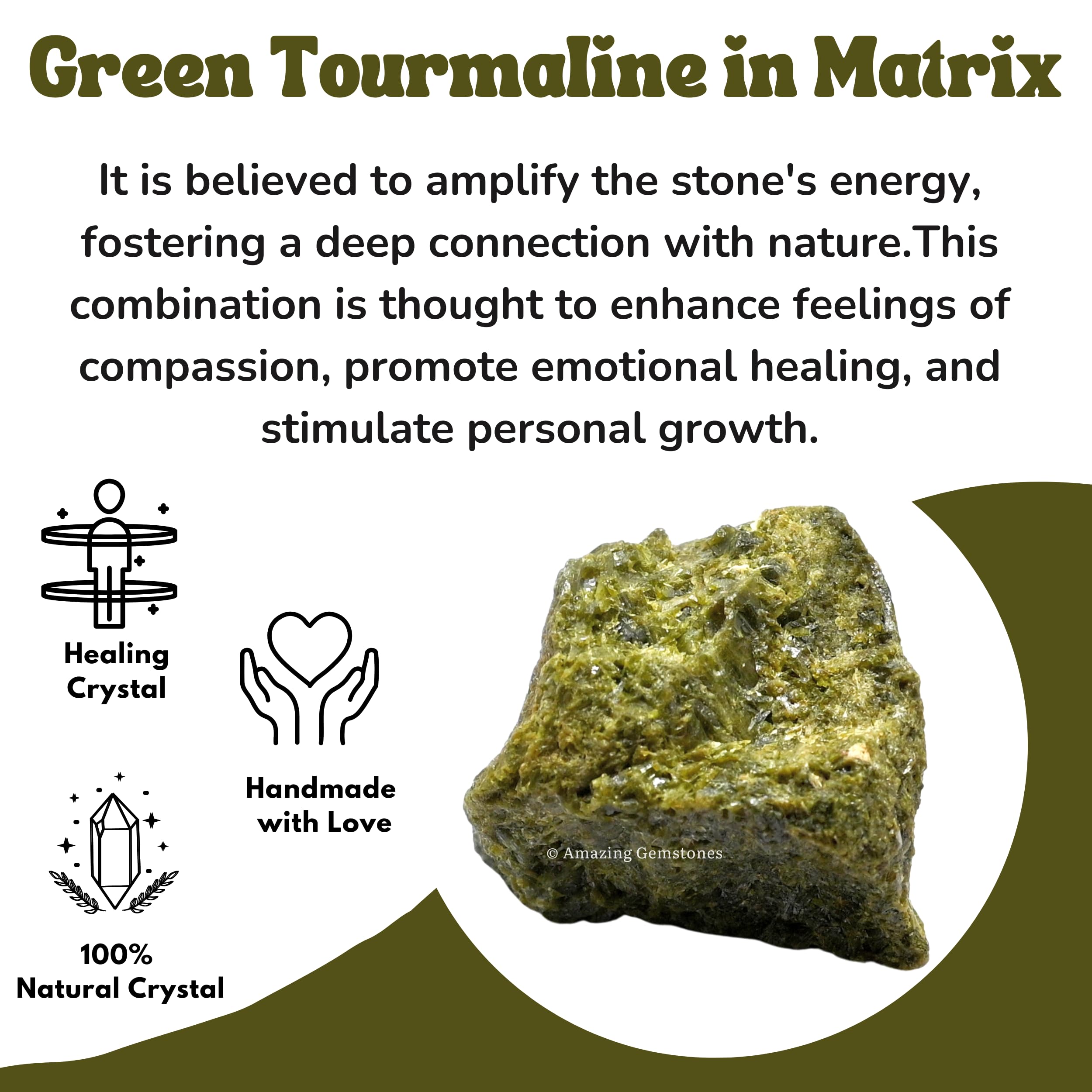 Amazing Gemstone turmalina verde, pieza en bolsa regalo para almacenamiento o entrega