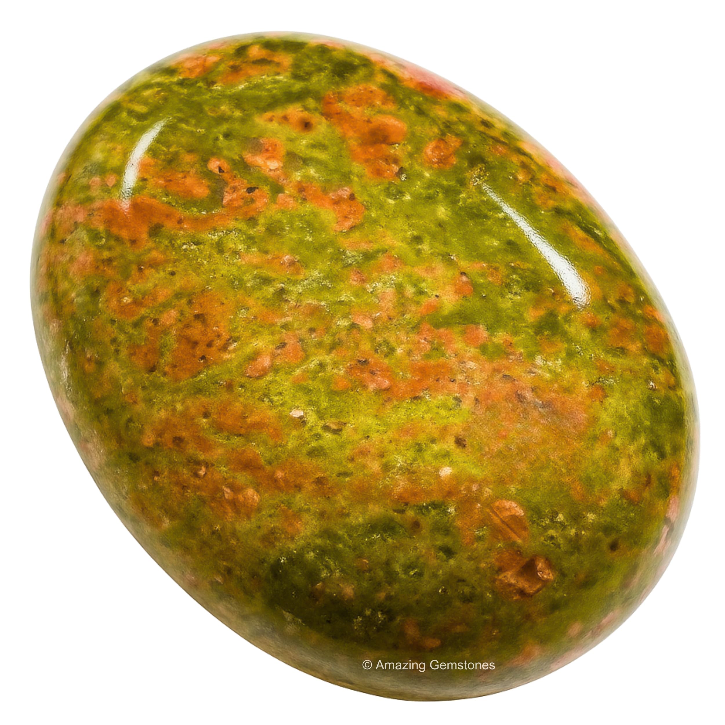 Amazing Gemstone Unakite en la mano para enfocar la mente.