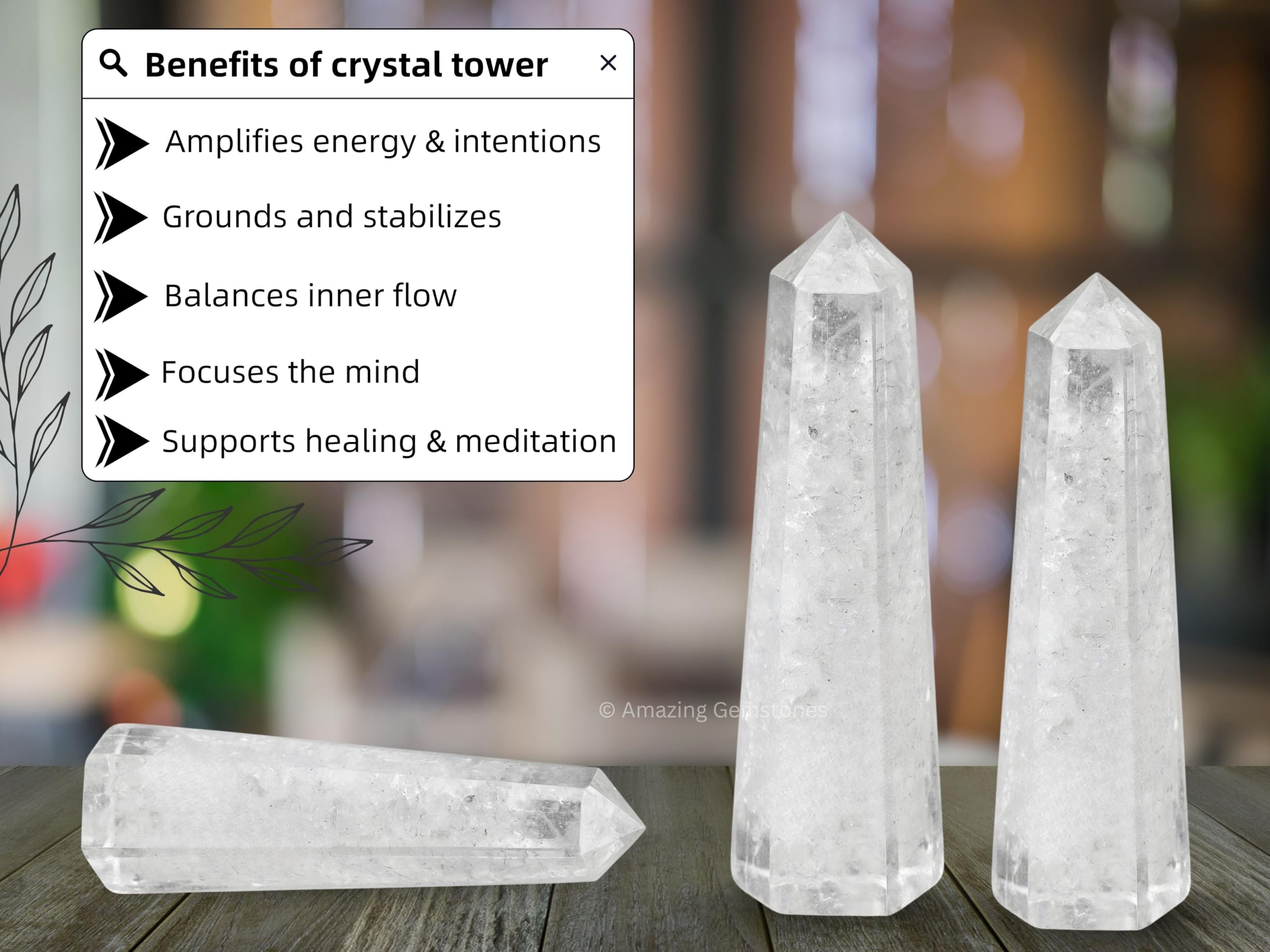 Amazing Gemstone uso-cristal-quarzo-claro meditacion-relajacion